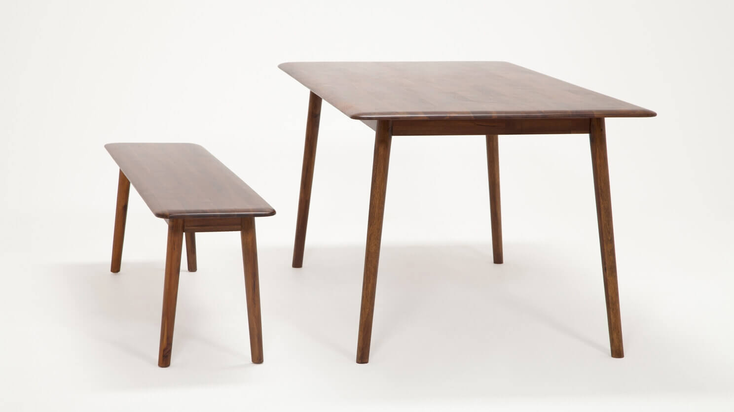 The Kacia wooden dining bench and dinette in java