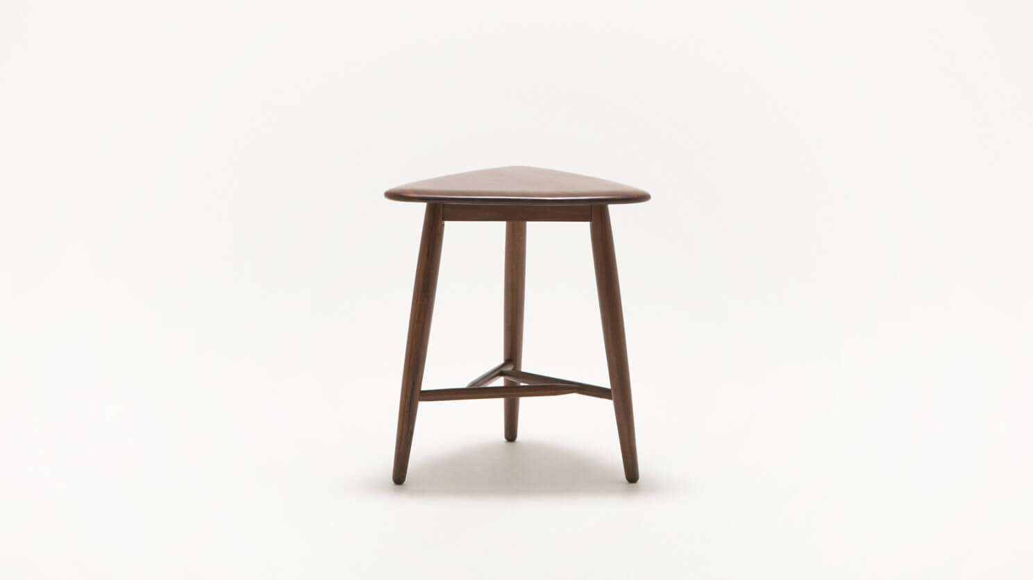 Front view of the Kacia modern end table in java