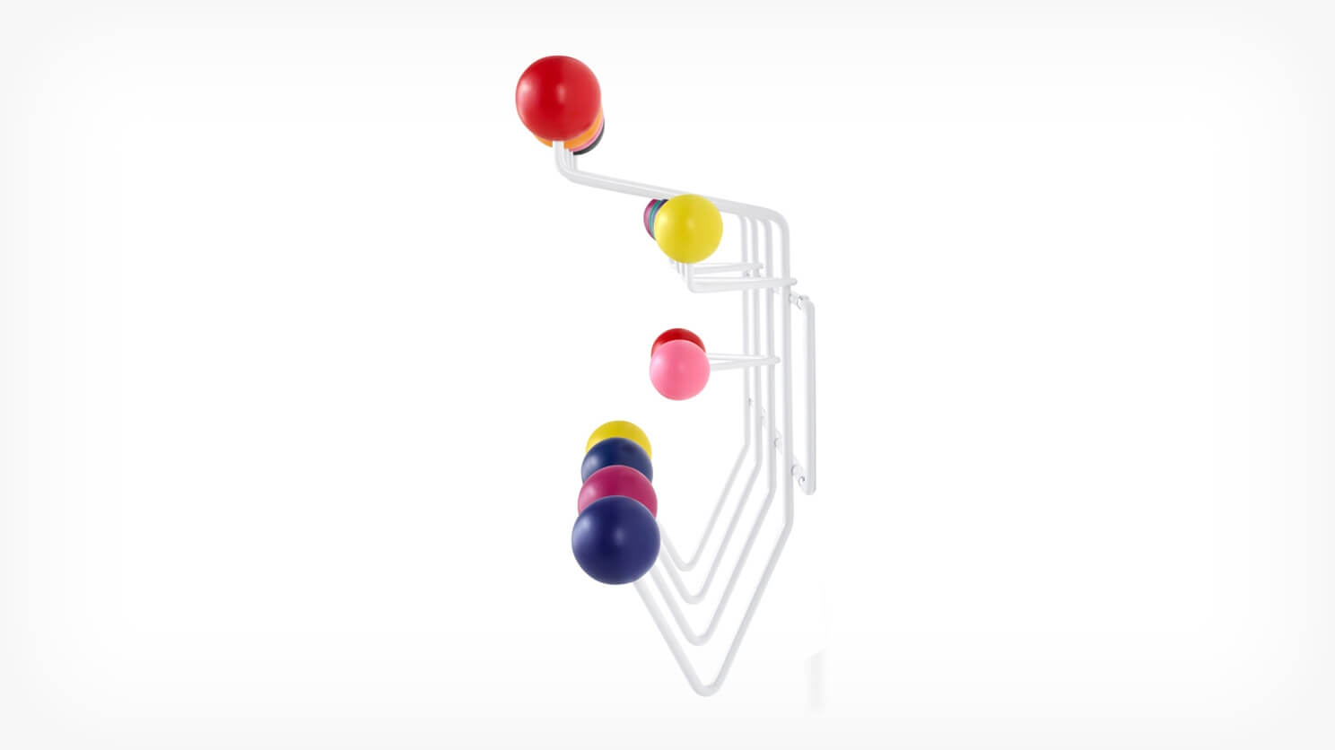 Side view of the eames hang it all rack in multicoloured