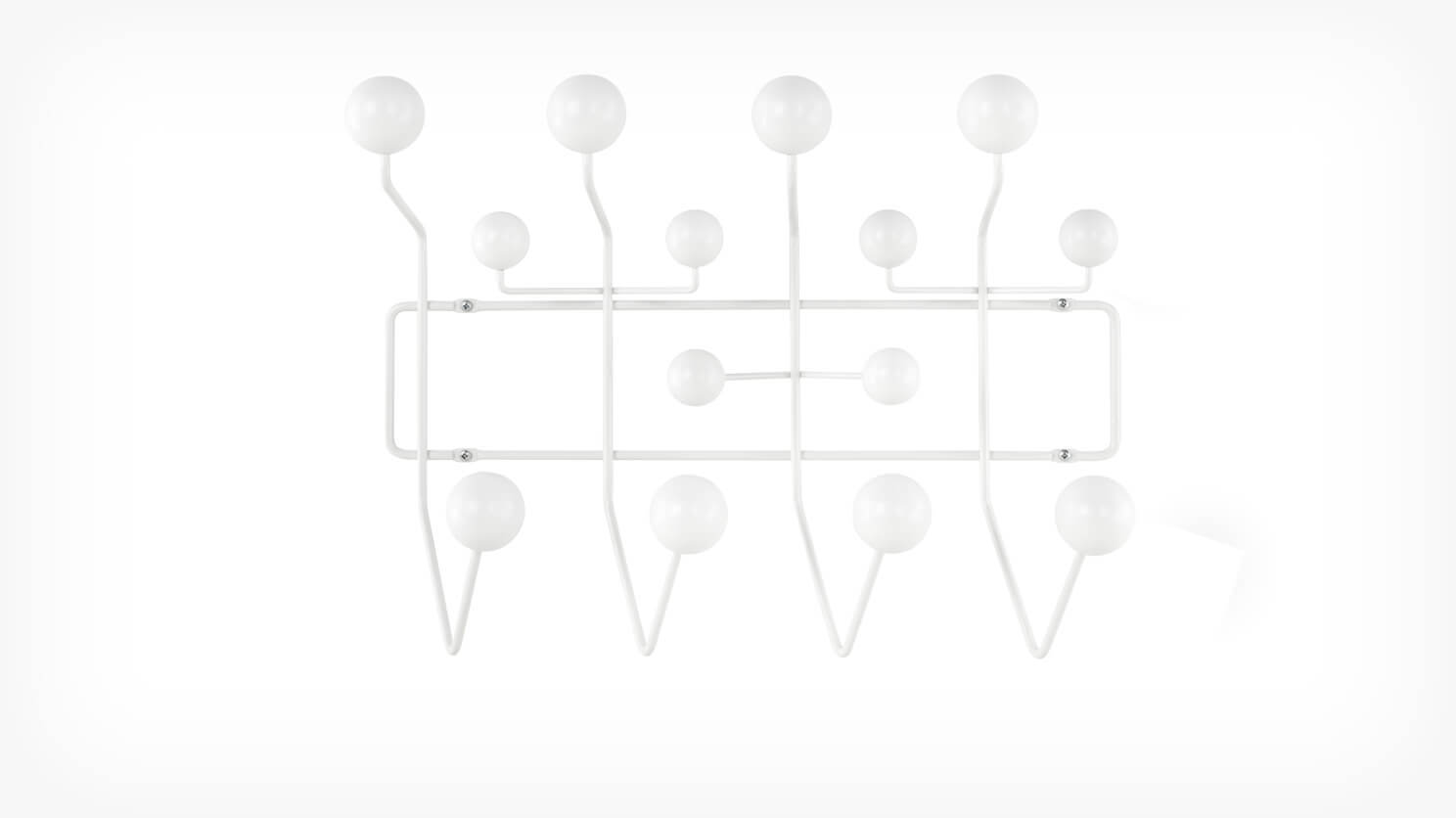 Front view of the eames hang it all rack in white