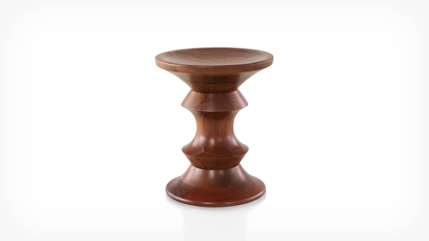 Front view of chess piece-like walnut chair