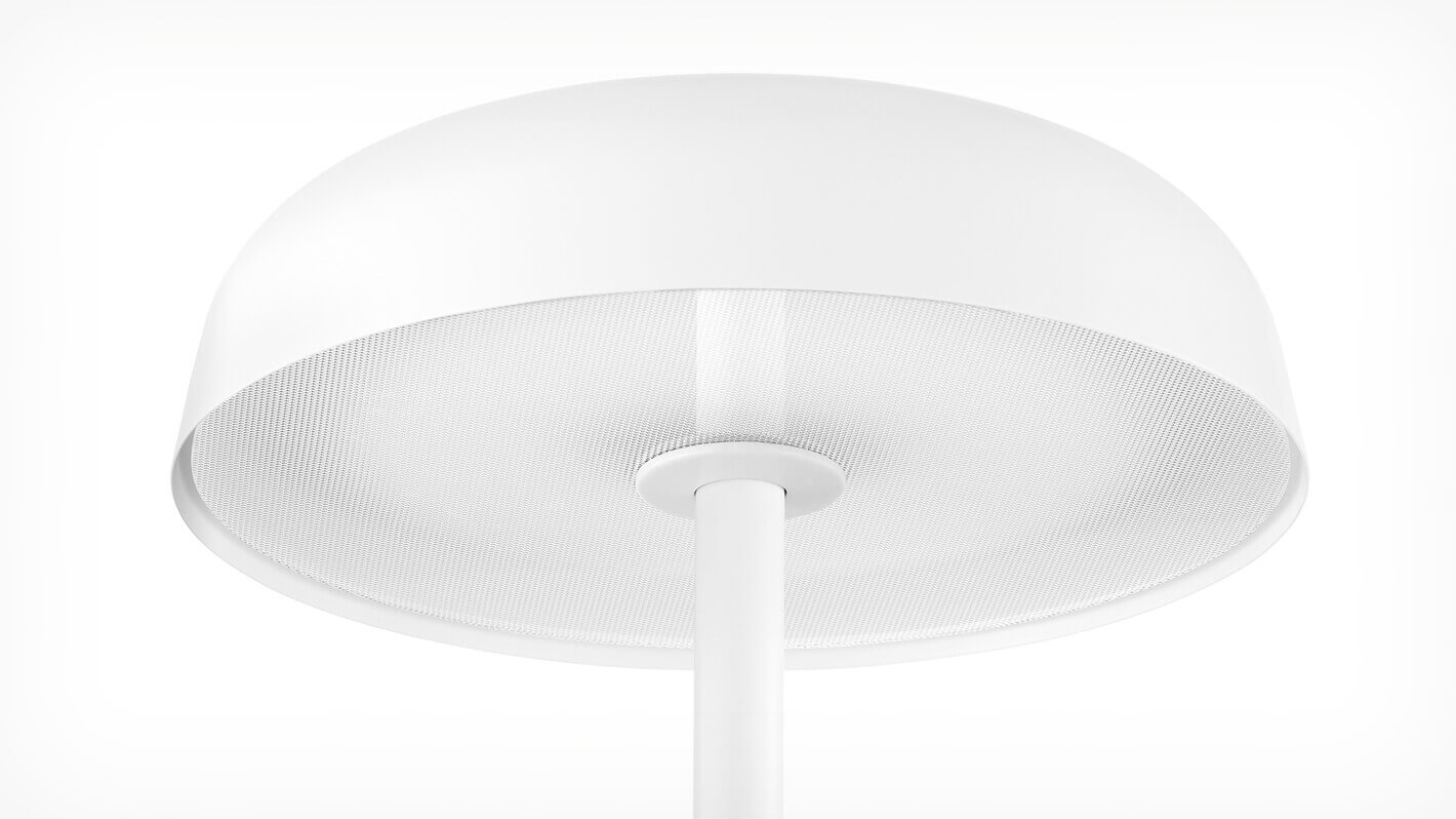 Top detail view of white Ode Freestanding Floor Lamp - 43"