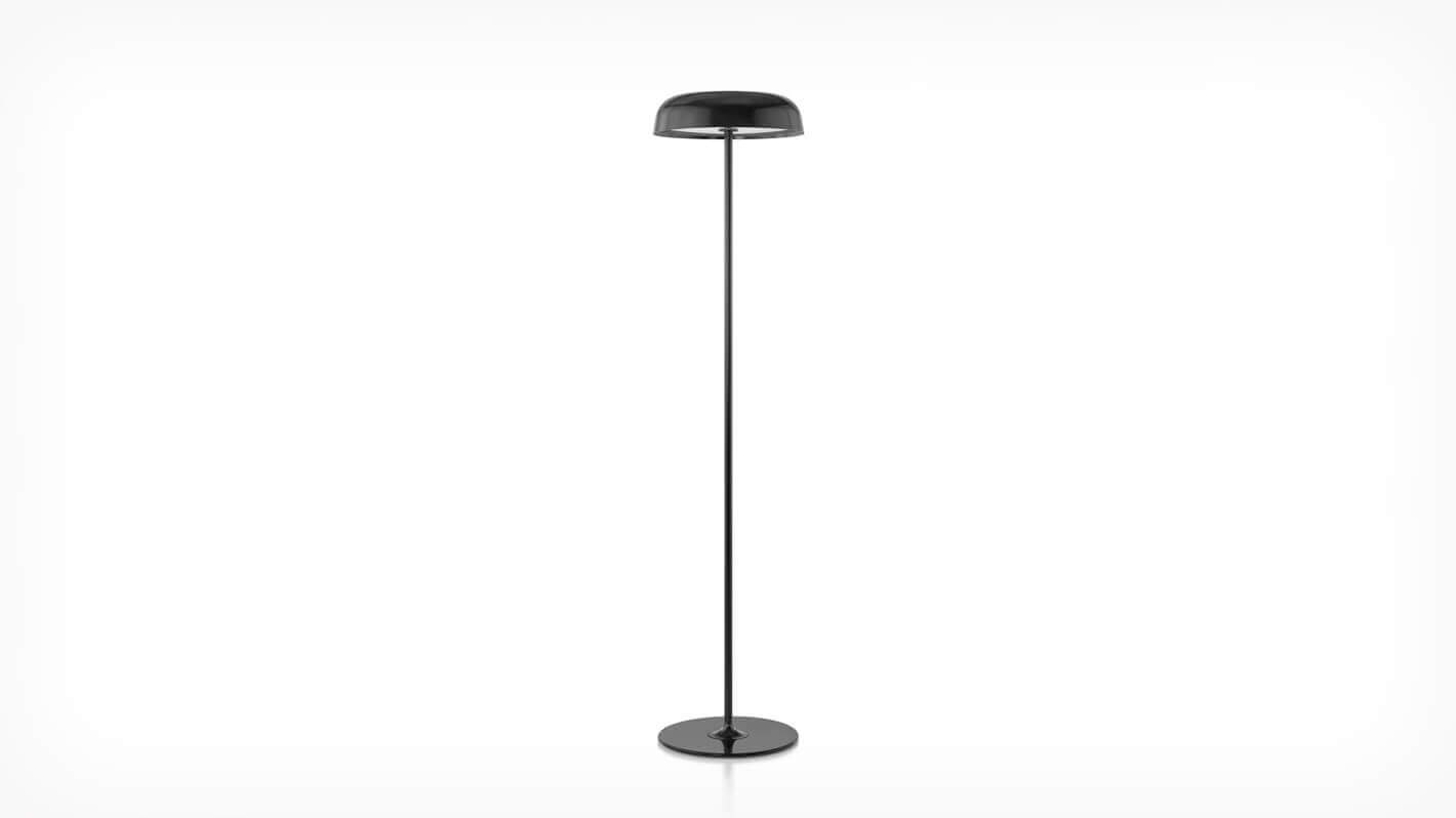 Front view of black Ode Freestanding Floor Lamp - 68"