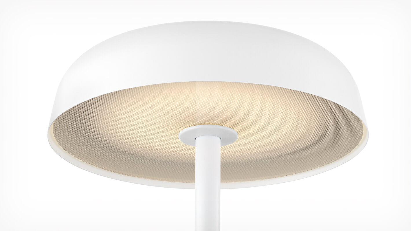 Top detail view of white Ode Freestanding Floor Lamp - 68"