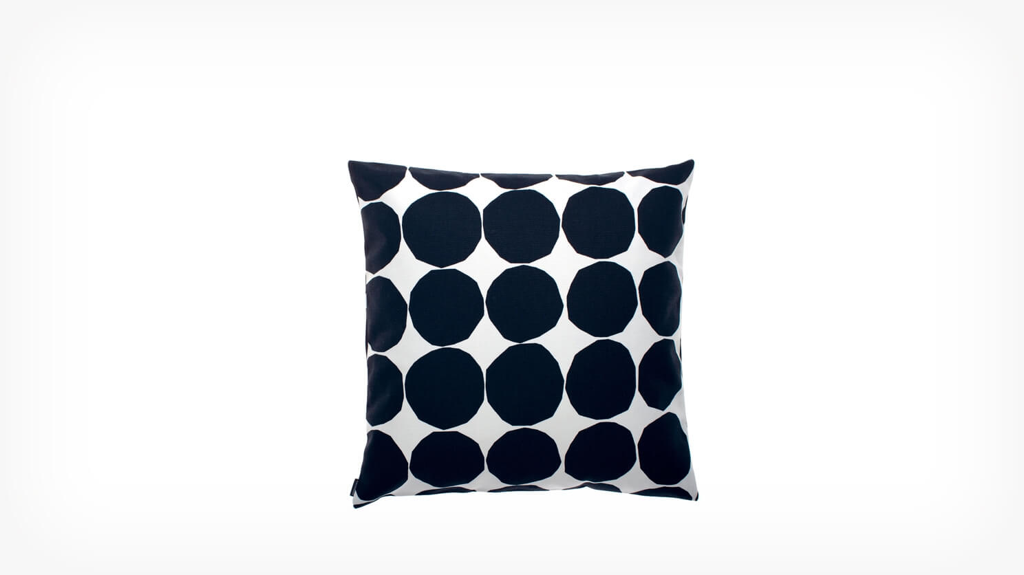 Medium black and white polka dot pattern accent pillow front view