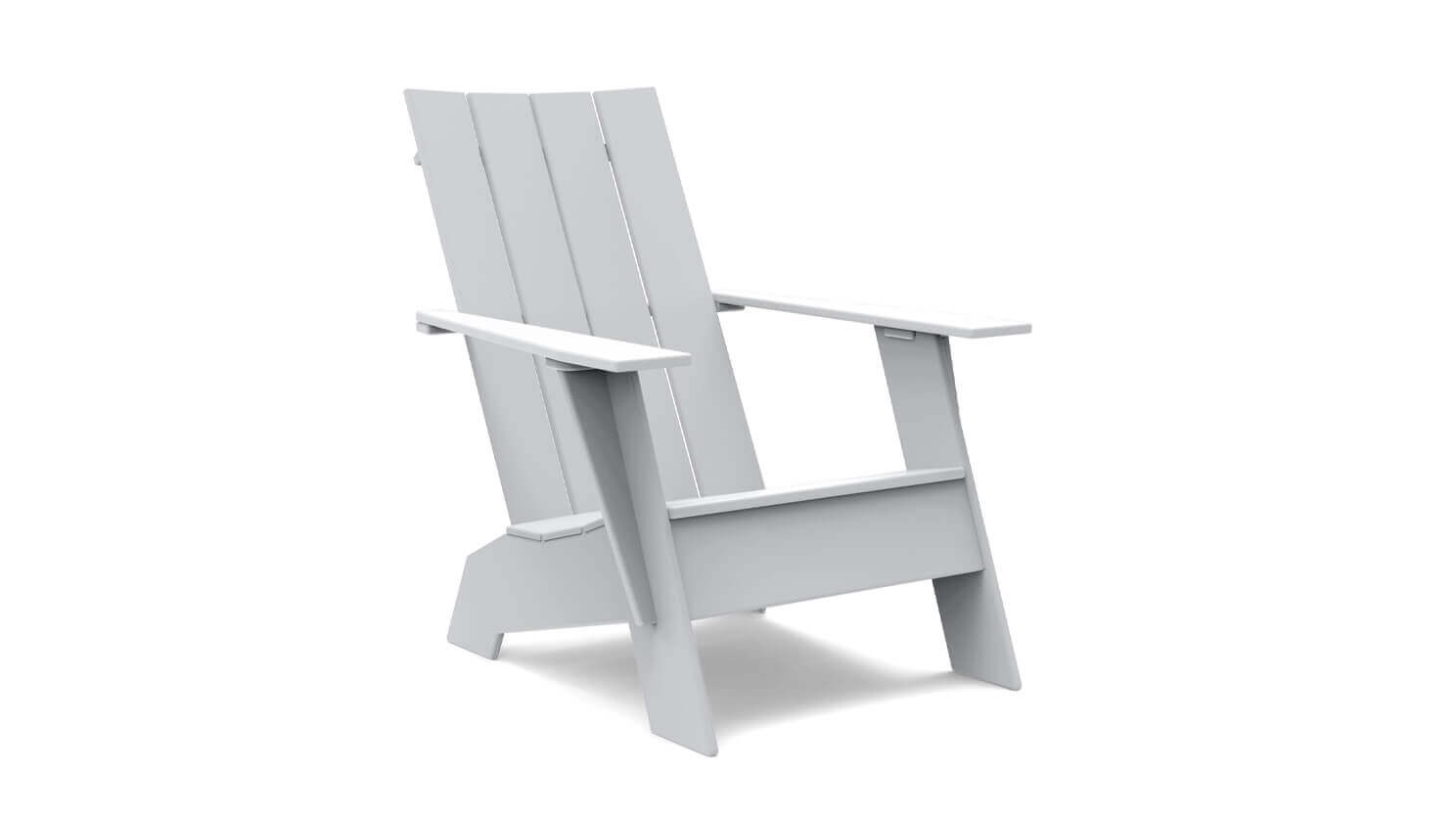 Outdoor chair in light grey recycled plastic front view