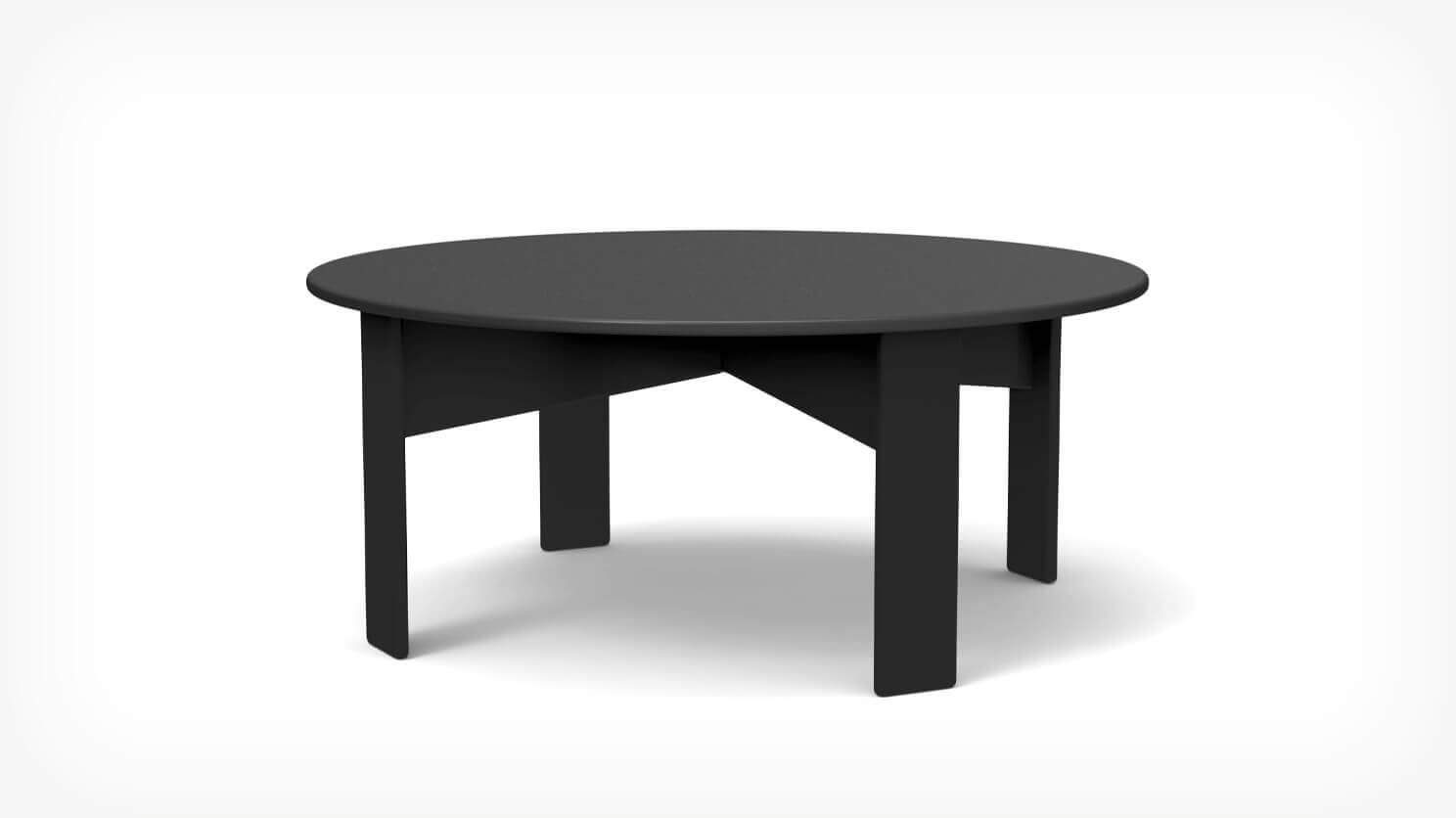 Table de cocktail d'extérieur en plastique recyclé noir vue de face