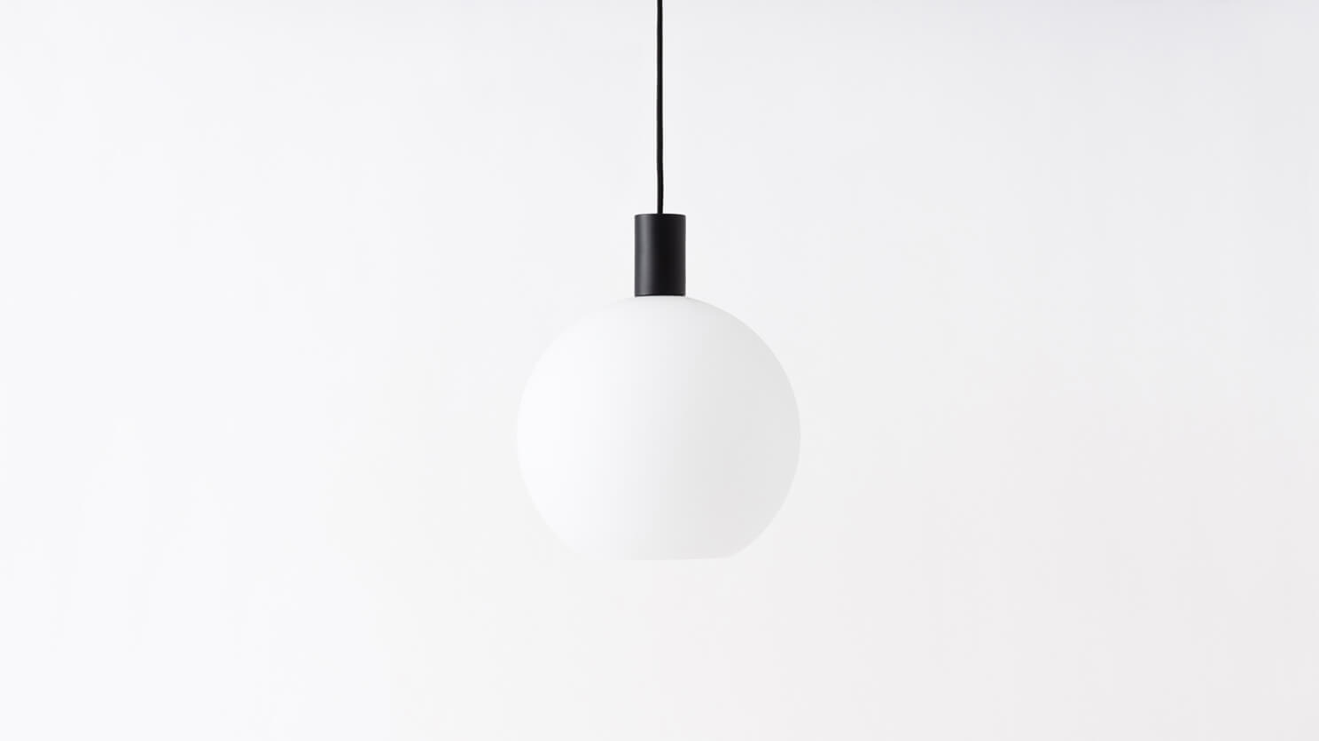The Wellington small glass shade modern pendant lamp in black