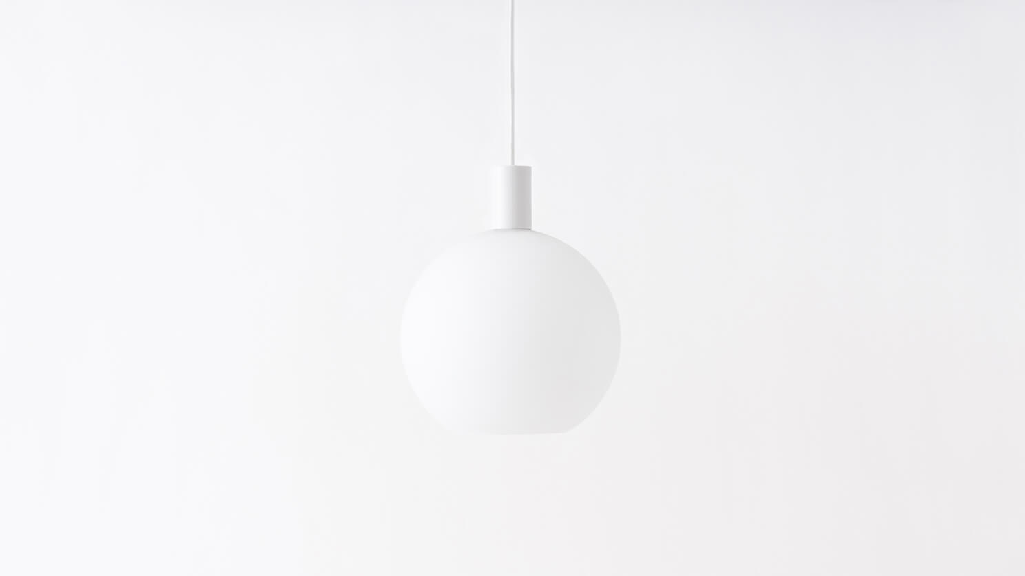 The Wellington small glass shade modern pendant lamp in white