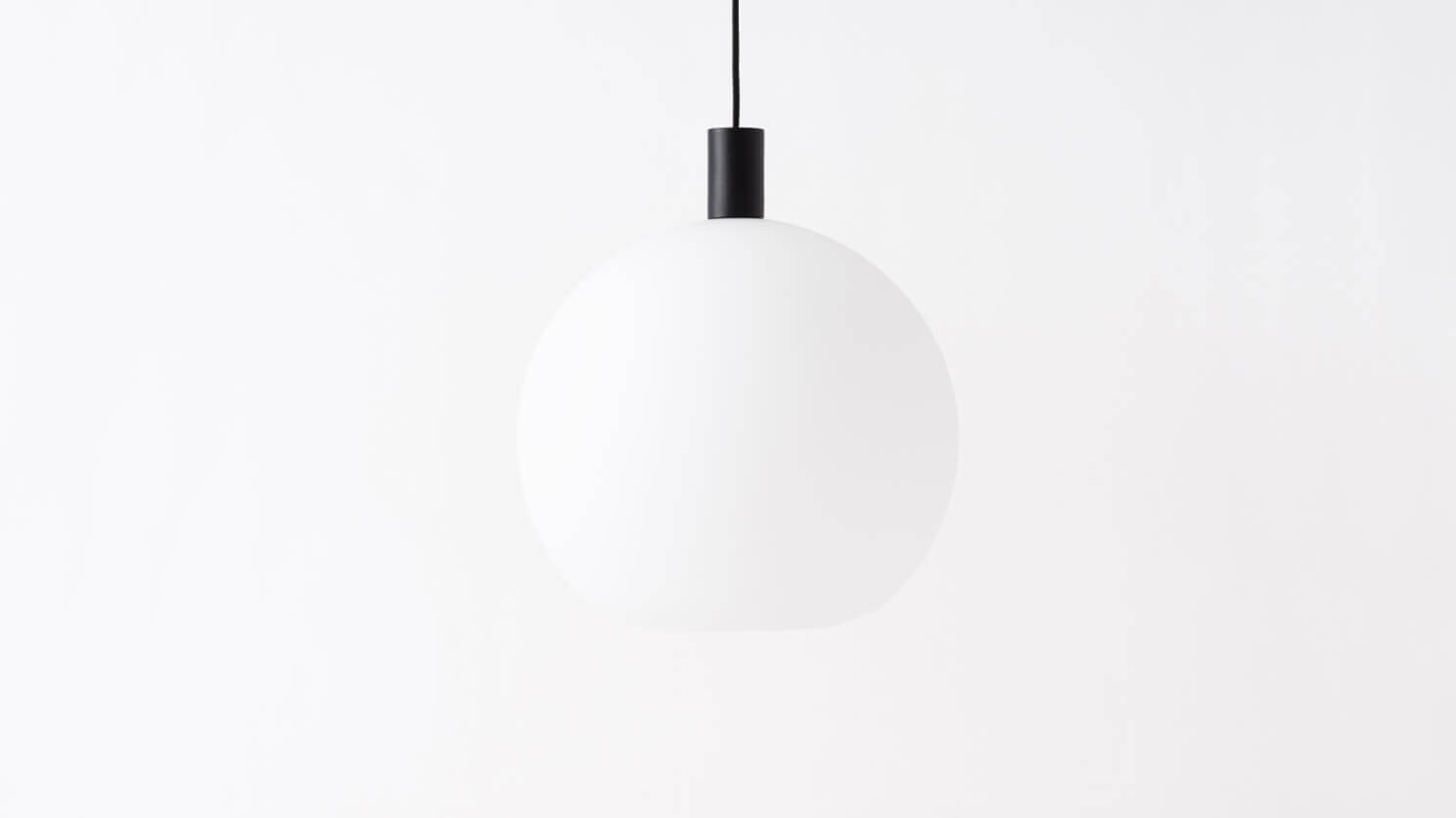 The Wellington large glass shade modern pendant lamp in black