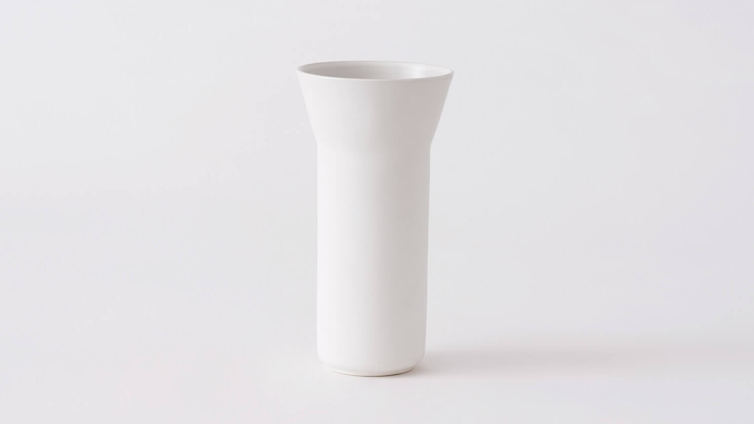 Large white ceramic vase front view