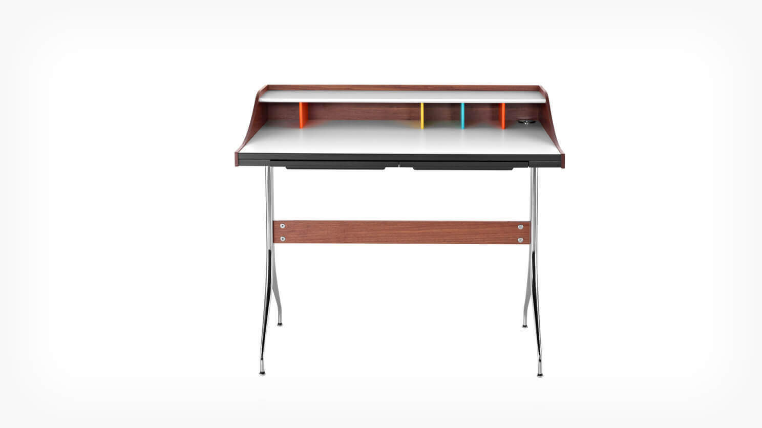 Front view of Herman Miller Nelson swag leg desk