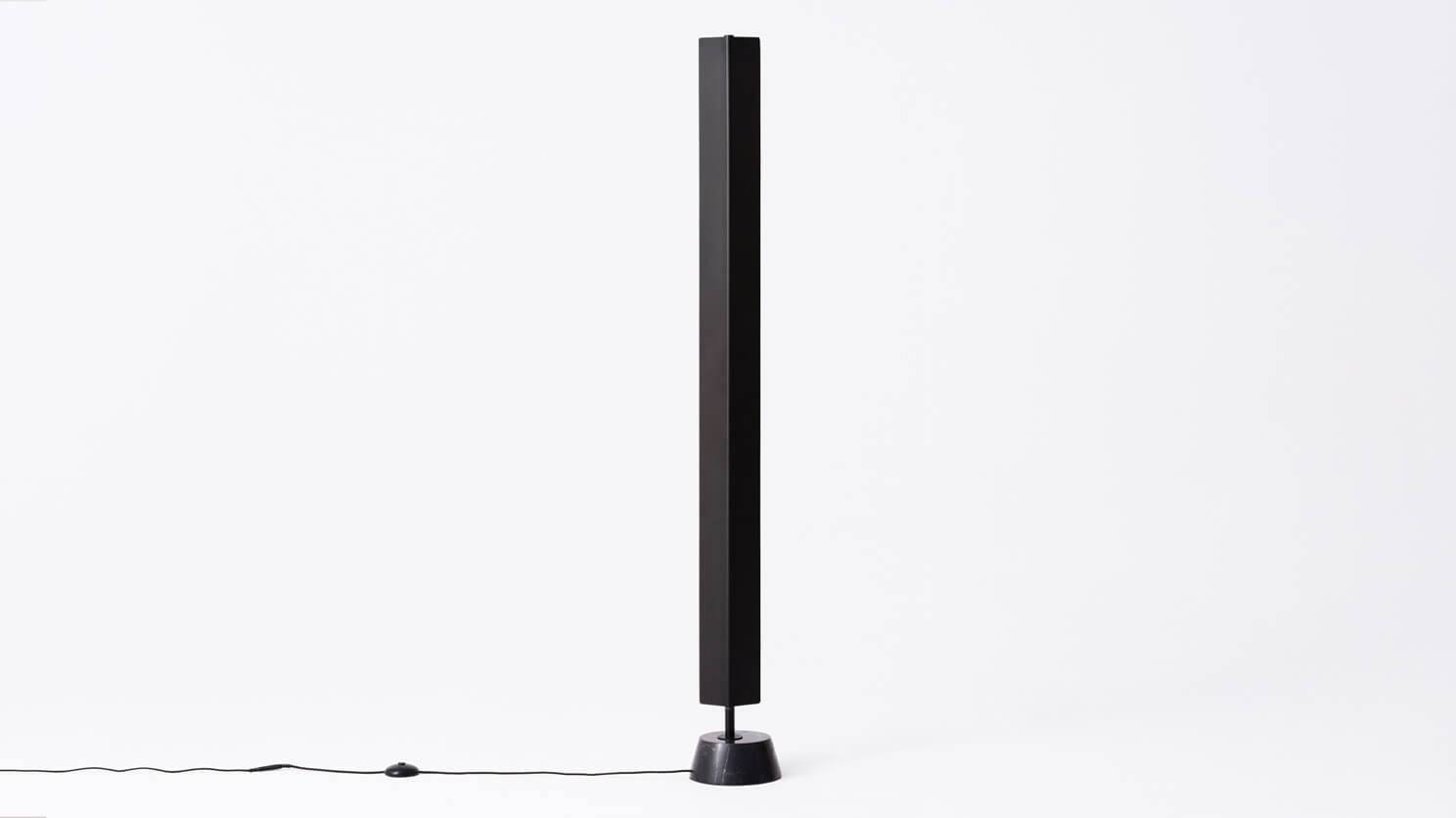 Front view of the Oxford Dunce mid century modern floor lamp