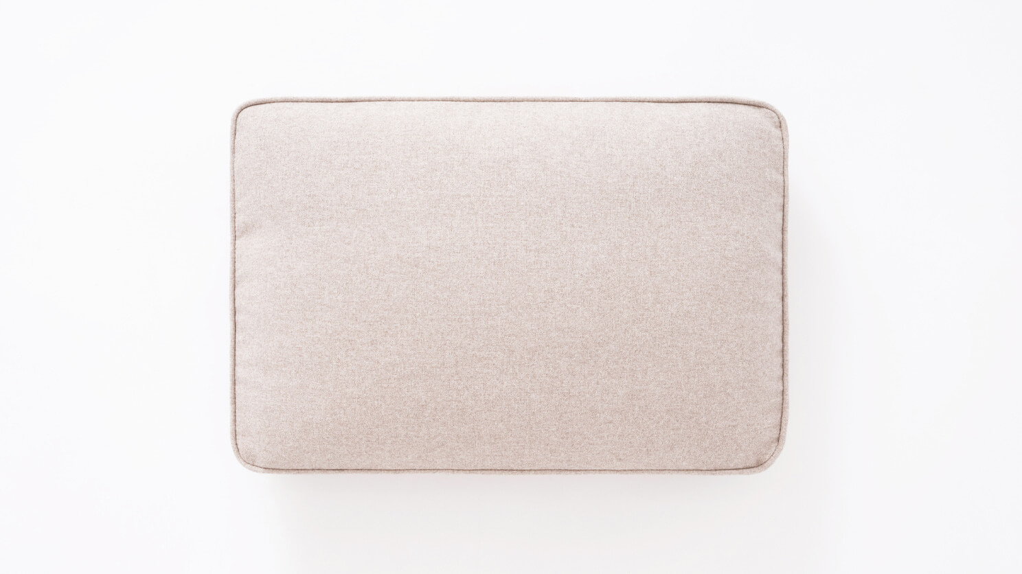 Custom upholstered square beige throw pillow