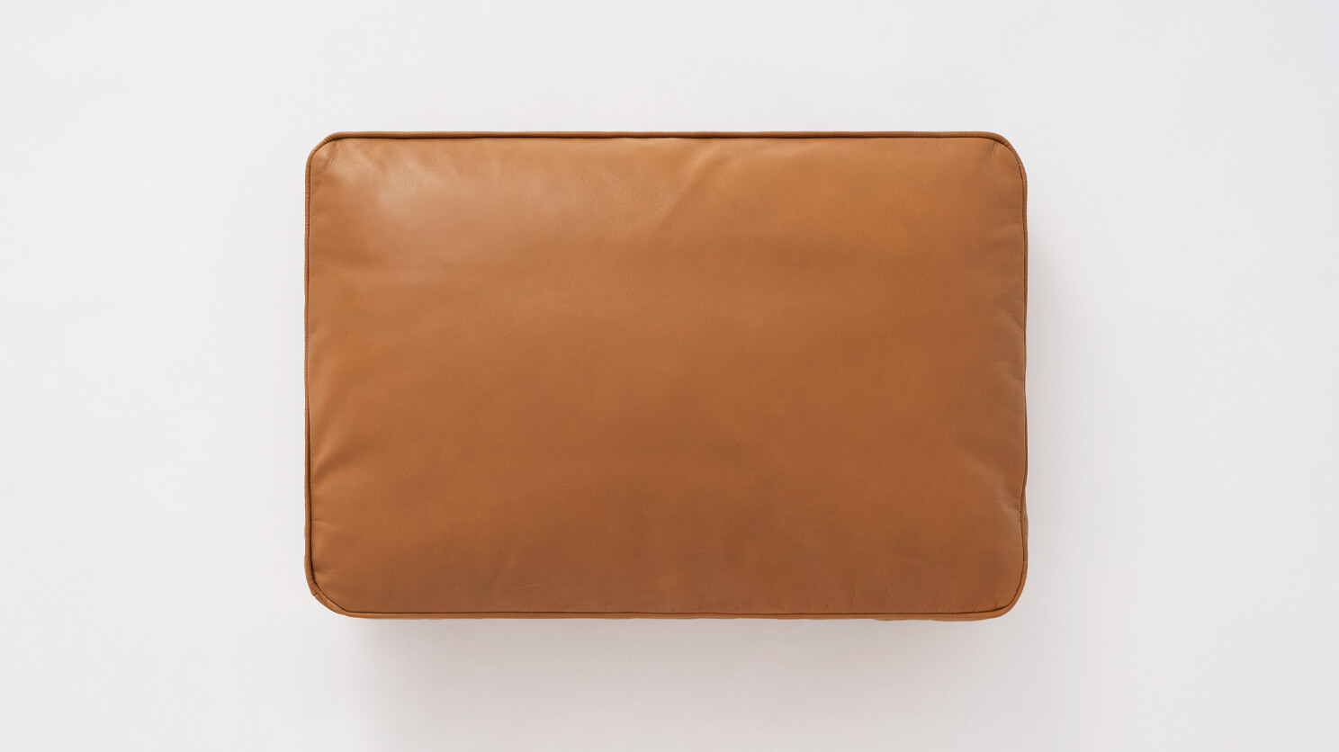 Custom upholstered square brown leather throw cushion