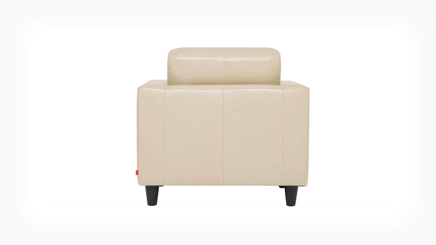 Back view of the Solo modern lounge chair in white leather