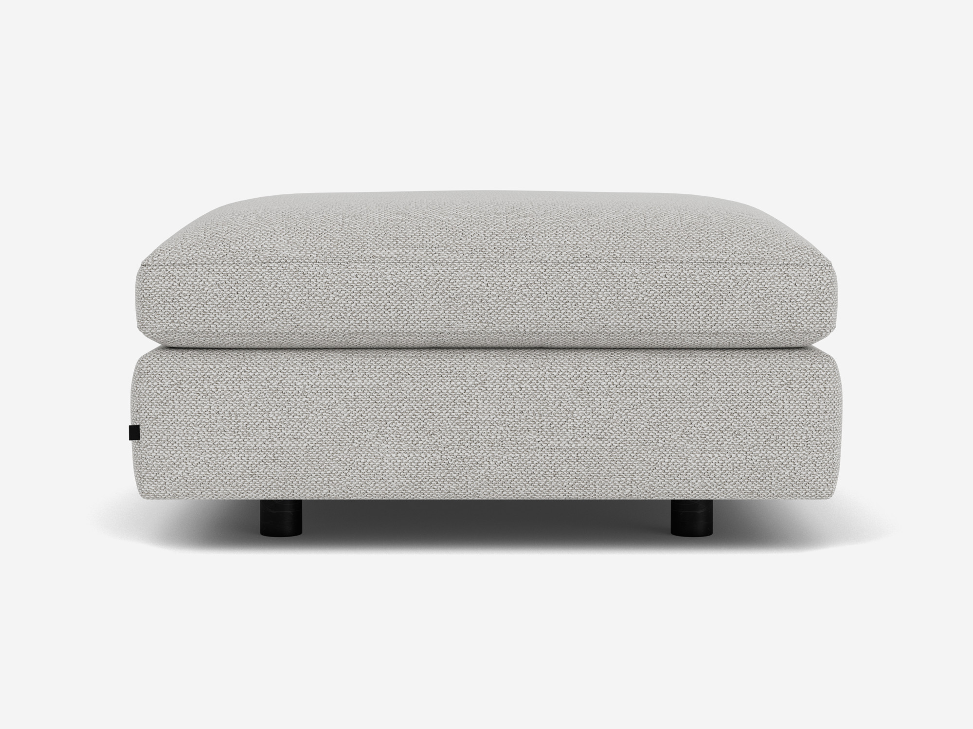 Square grey ottoman back view