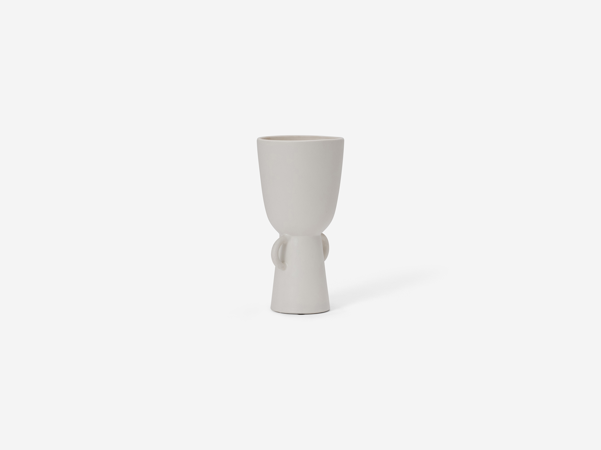 Large white vase front angle view