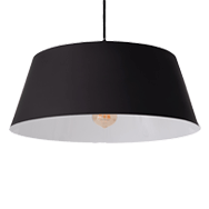 Front view of black pendant lamp