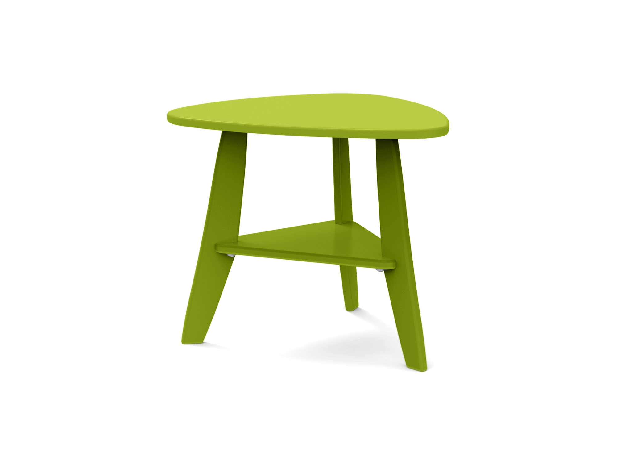 Side view of Rapson outdoor side table in leaf green