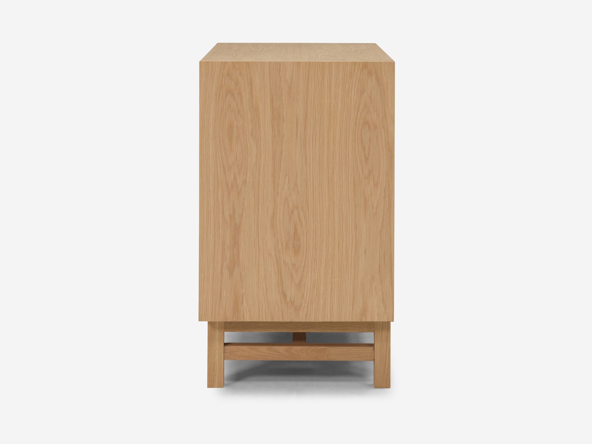 side view of the Marcel mid century dresser in oak