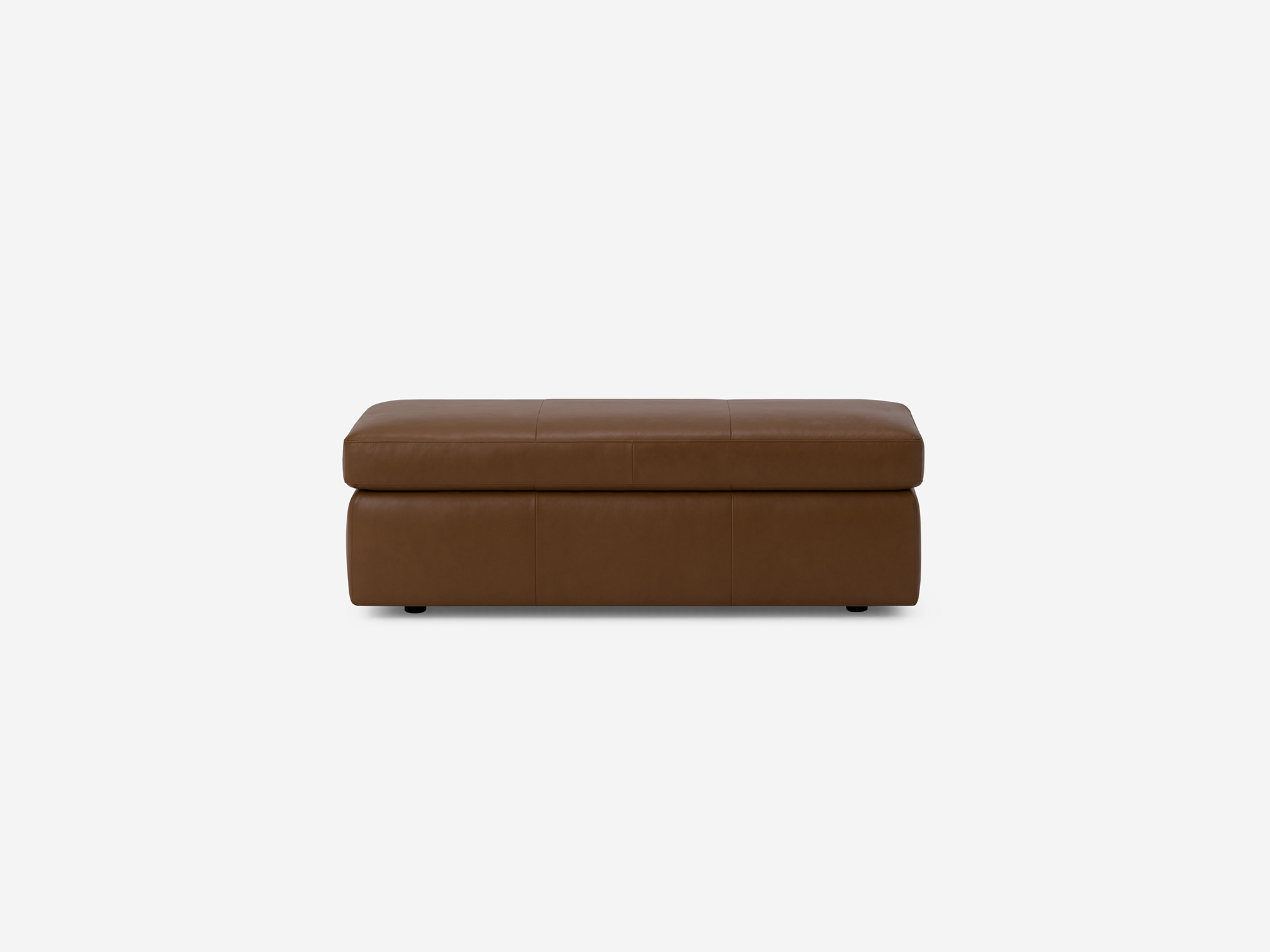 Back view of the Cello small leather storage bench ottoman