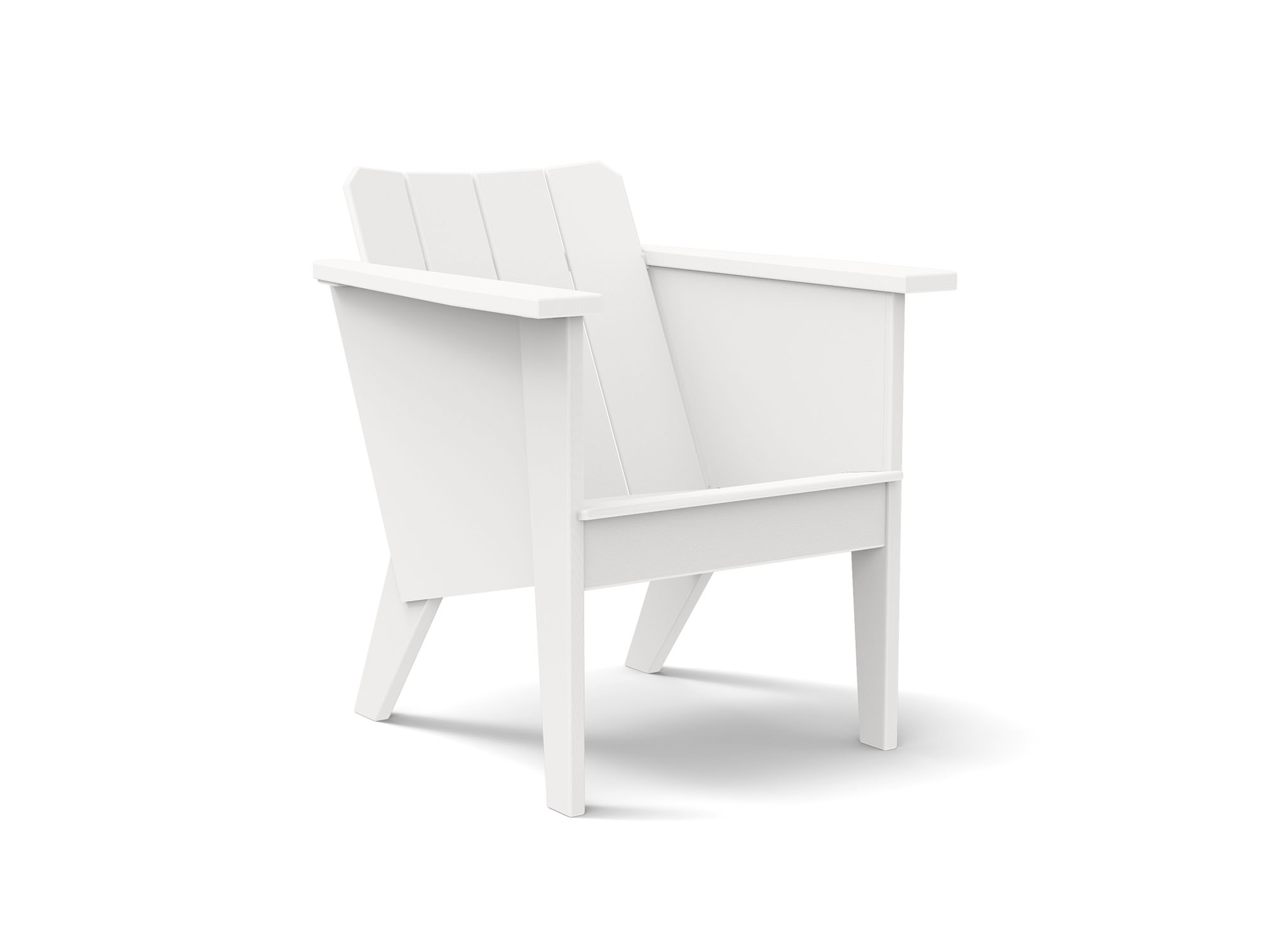 Vue de face de la chaise longue extérieure blanche