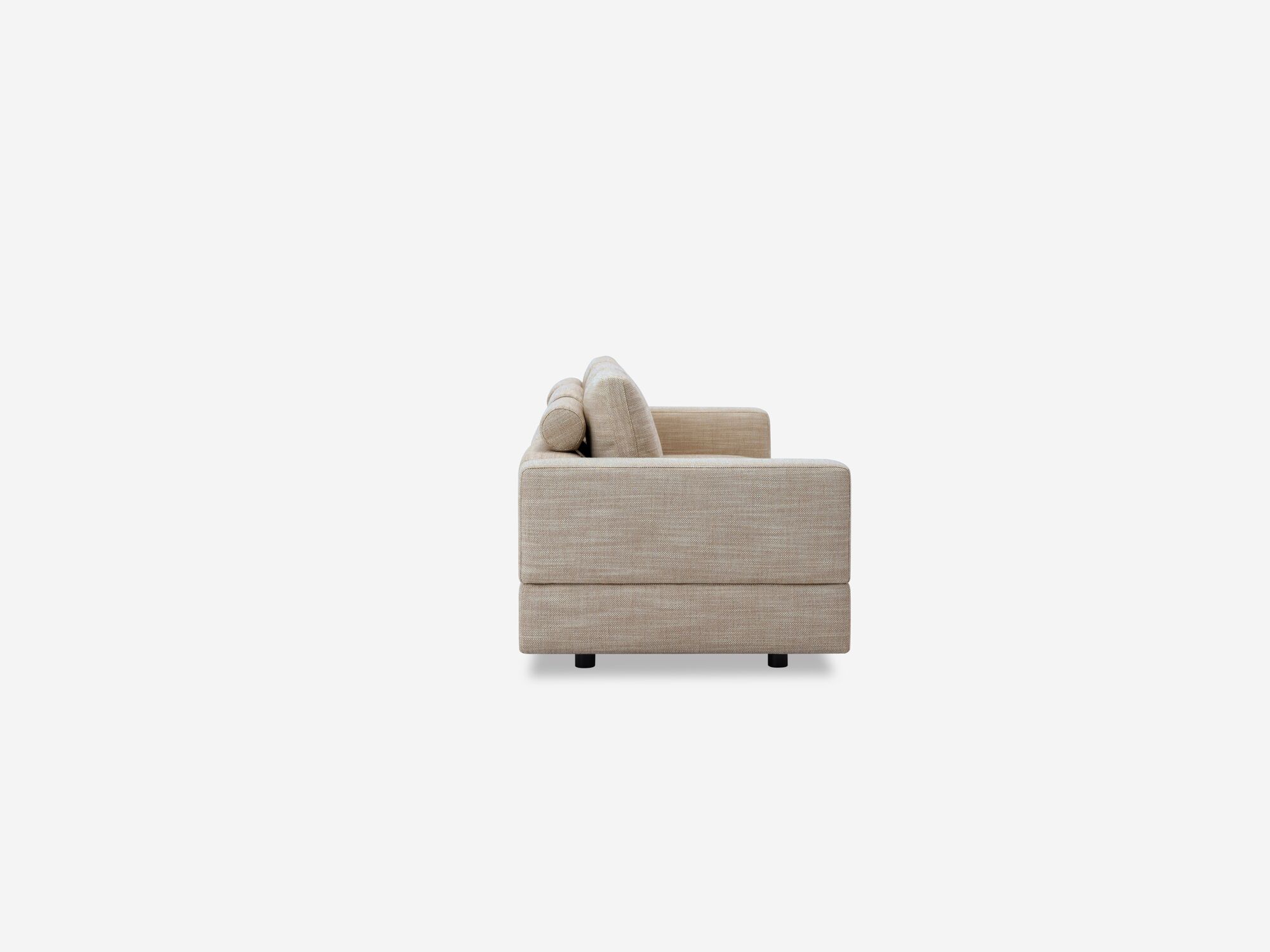 Modern beige sofa side view
