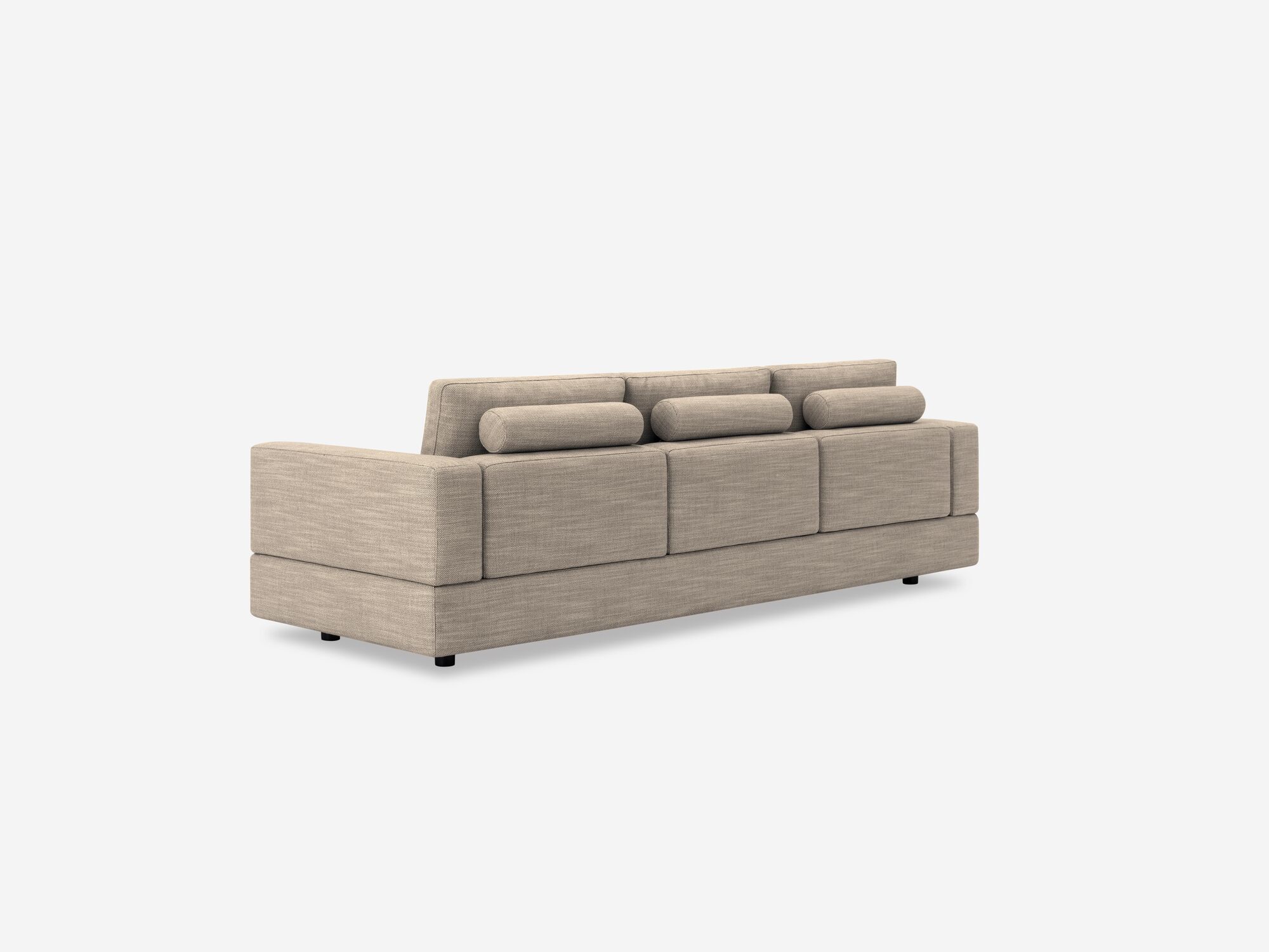 Modern beige sofa back angle view