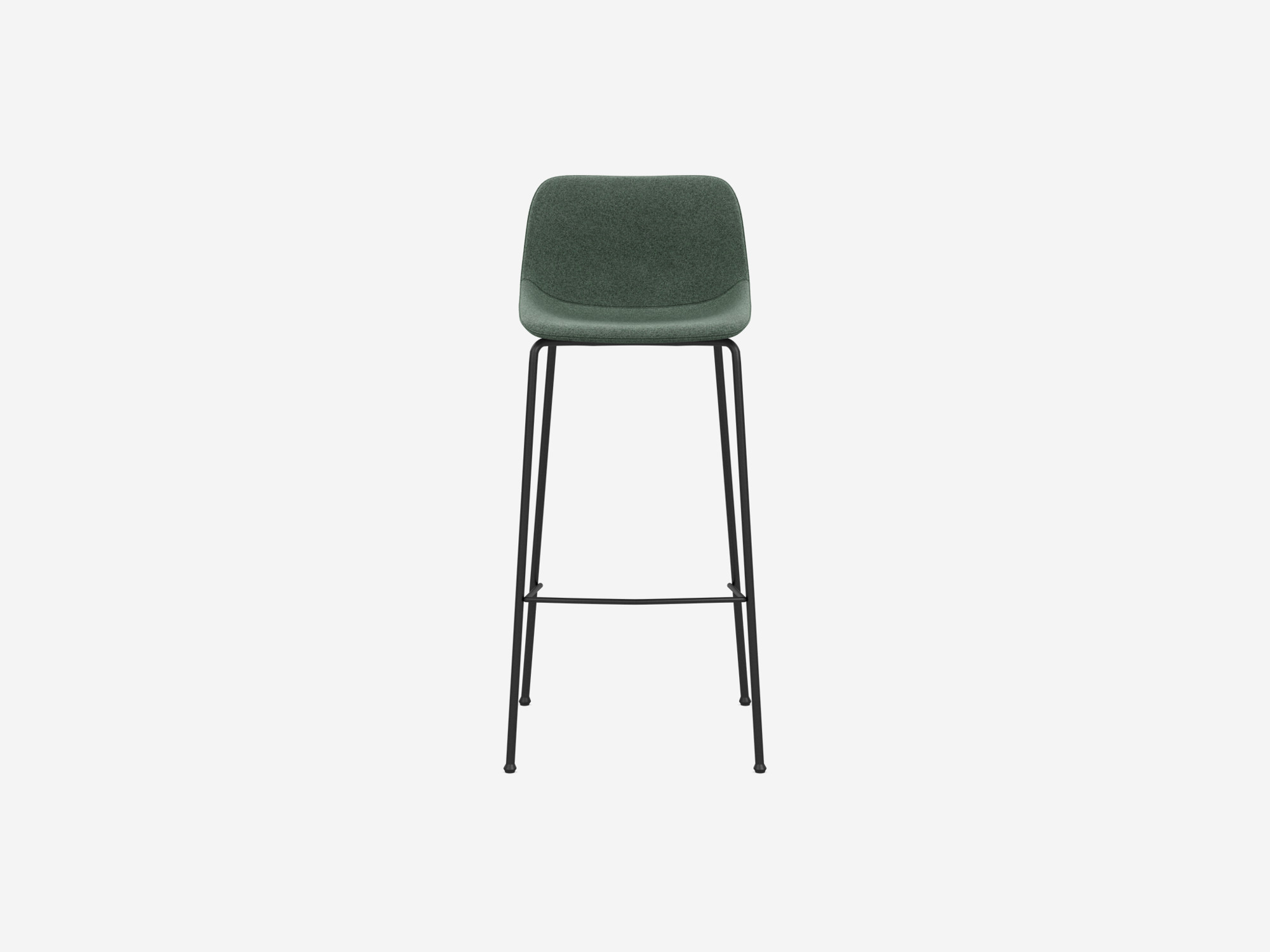 Front view of Oles Custom Bar Stool with Back in green