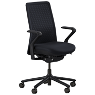Front view of black computer chair
