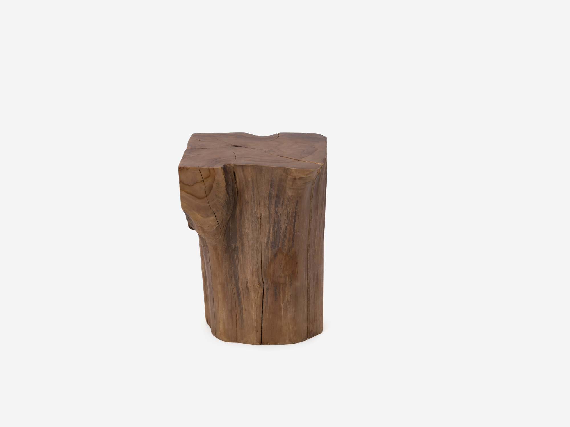 Rectangular solid teak footrest front view