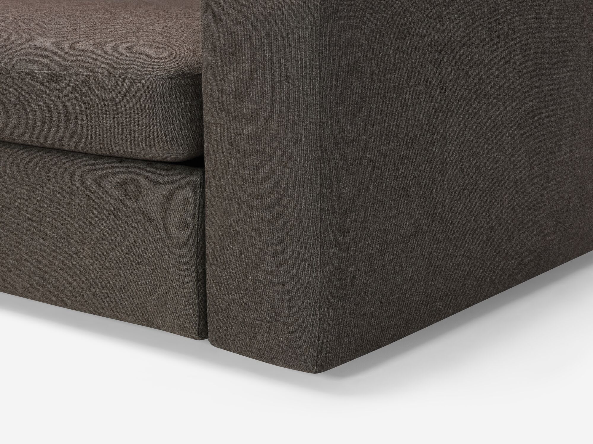 Charcoal reclining sectional leg detail view