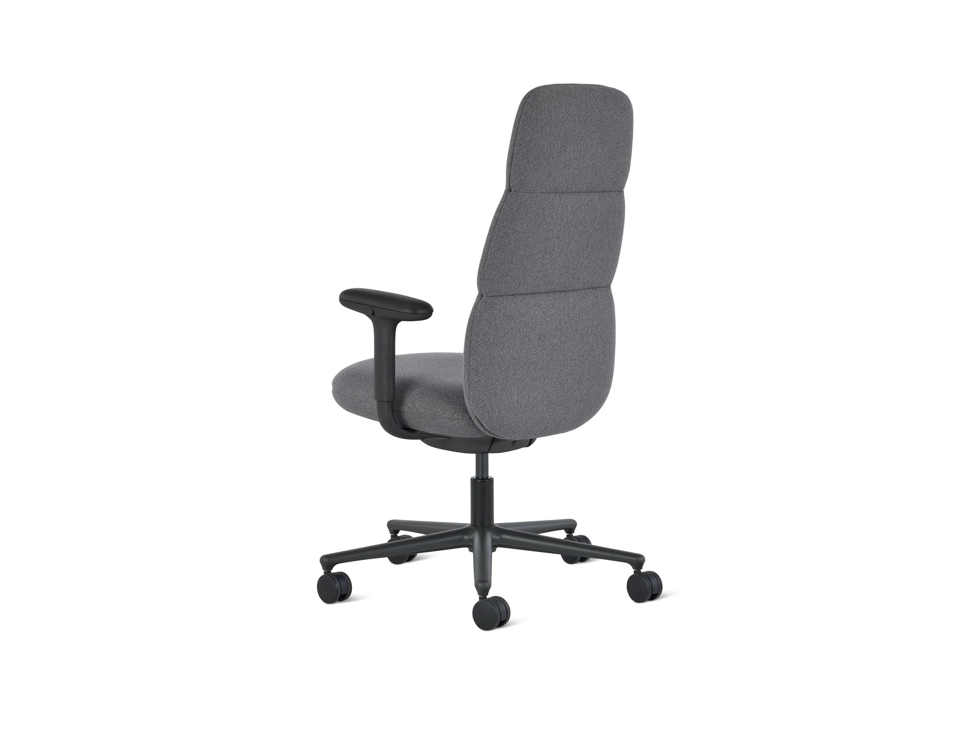 Graphite herman miller asari high back desk chair back view