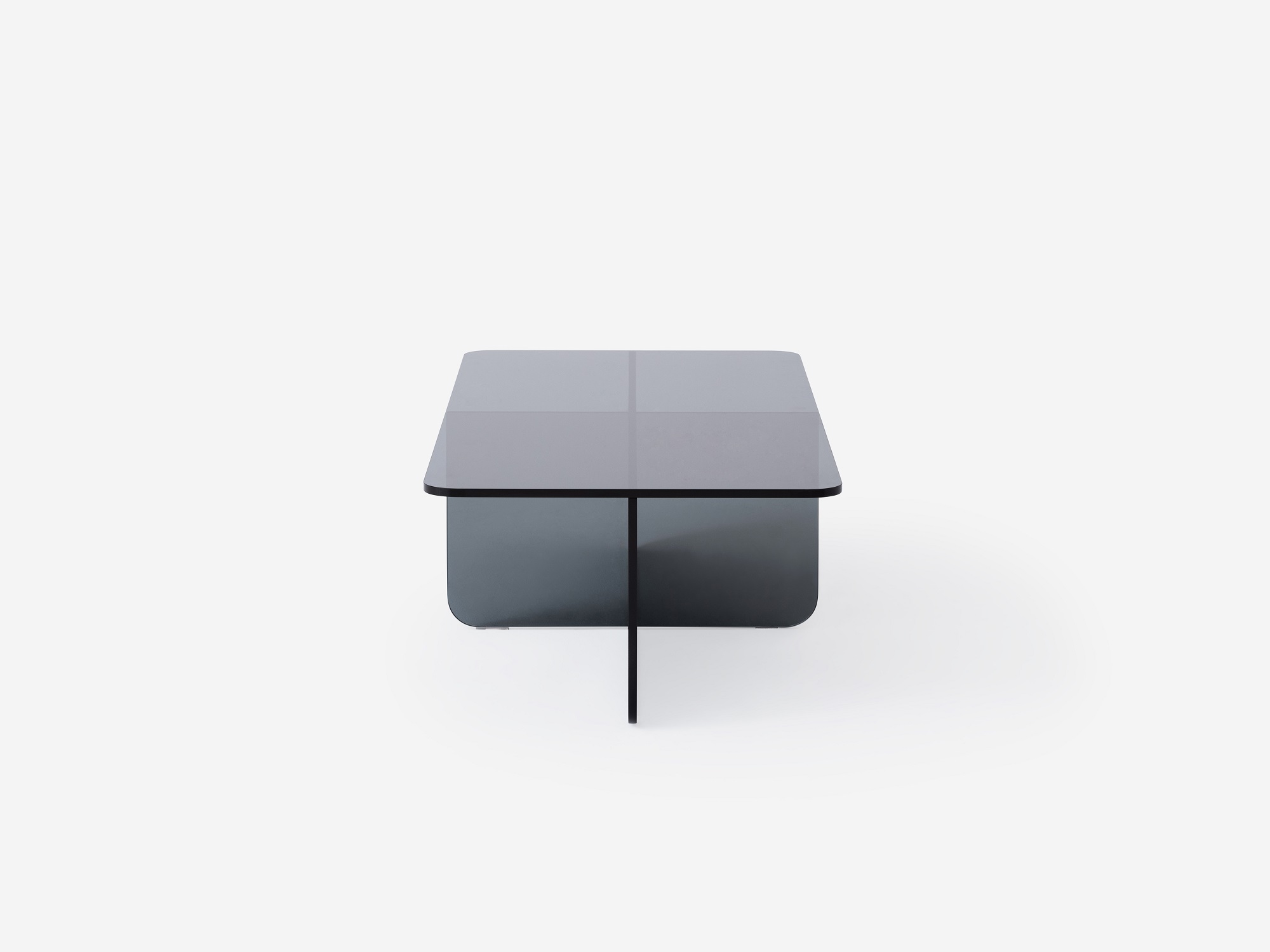 side view of the grey Verre Rectangular Table