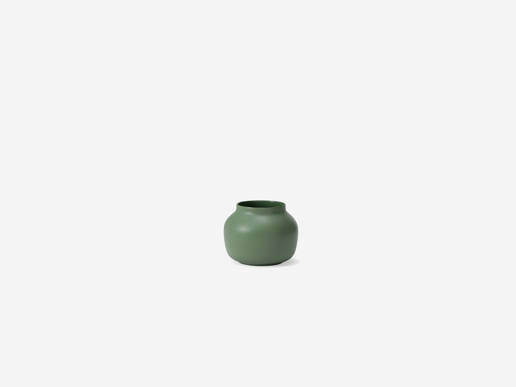 Small green ceramic vase front view