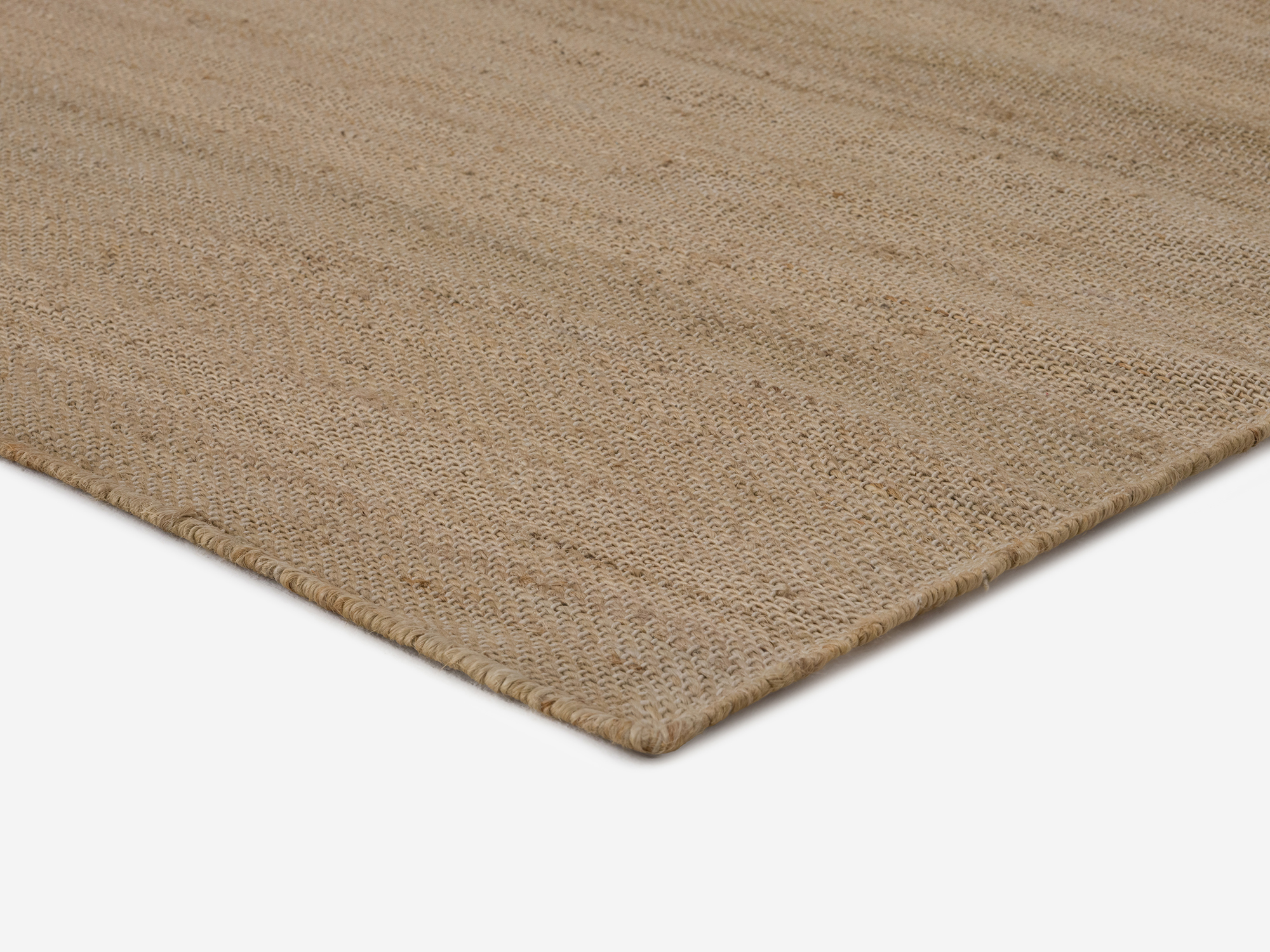 Hand woven jute medium rug corner view