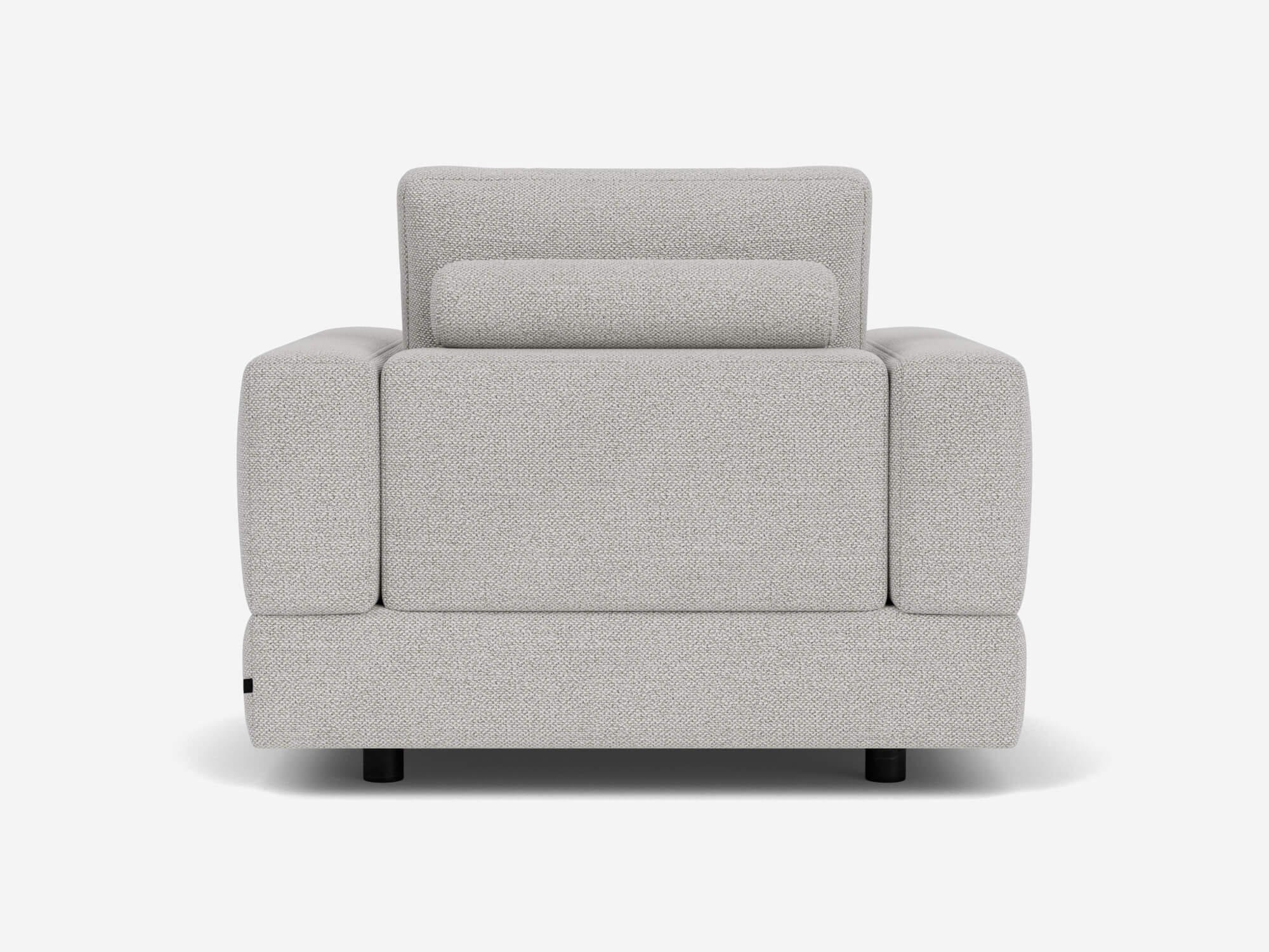Grey armchair back view