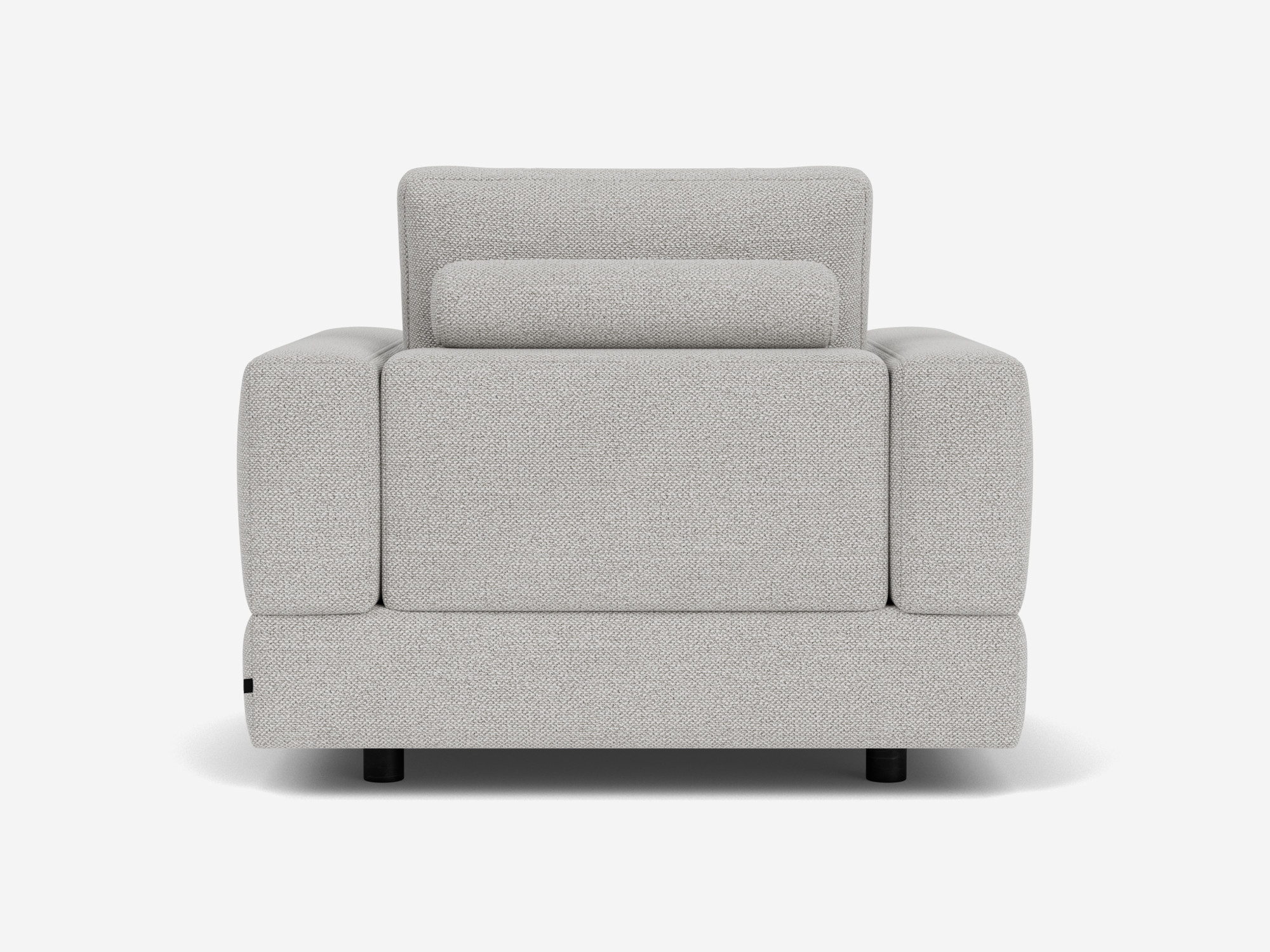 Grey armchair back view