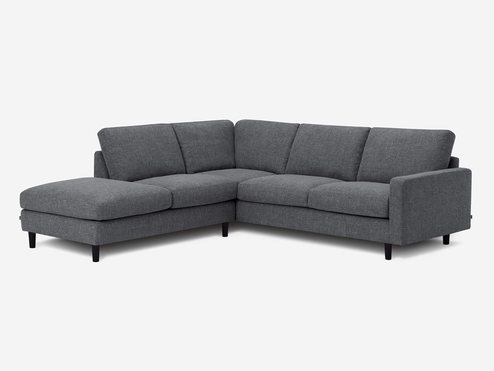 Oskar Plush 2-Piece Sectional Sofa with Backless Chaise | EQ3