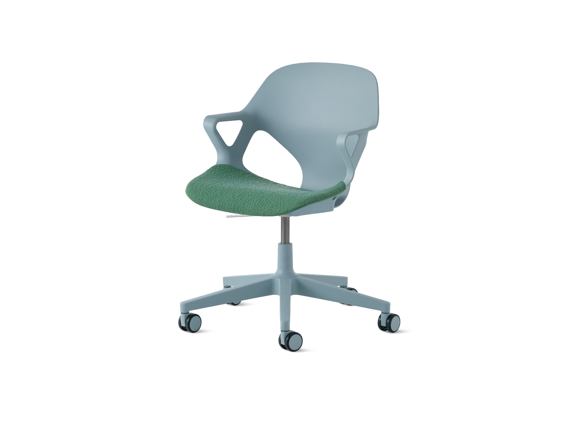 Glacier Zeph armchair with aloe cushion front angle view