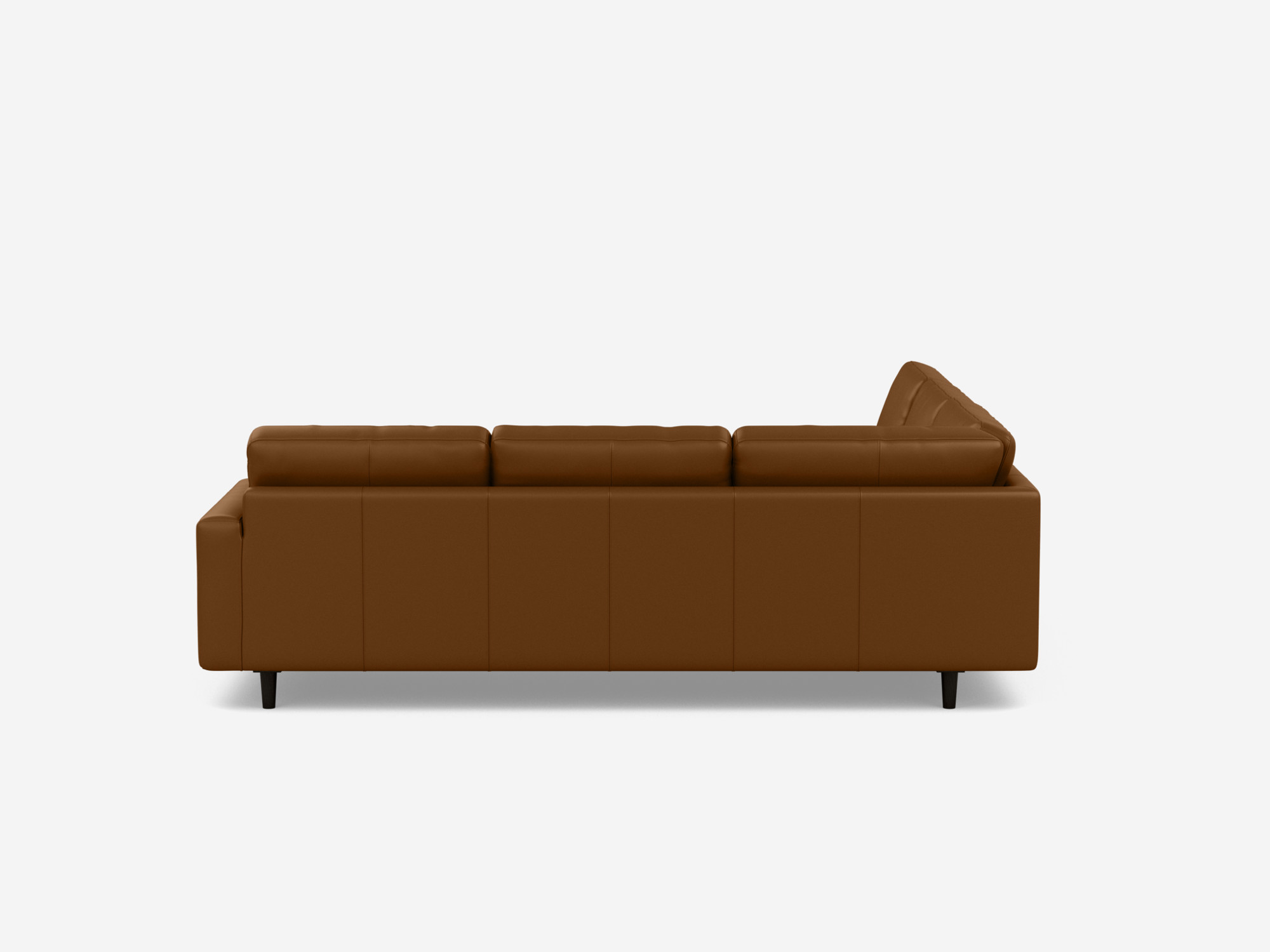 Back view of 2-piece brown sectional