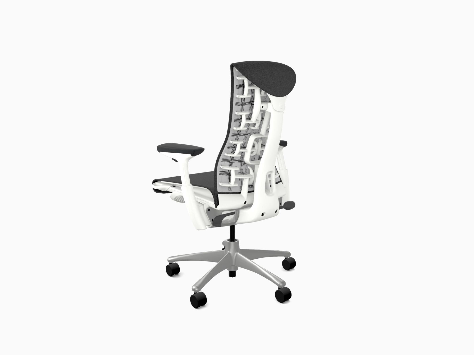 Back angle view of Embody office chair in Sync Black