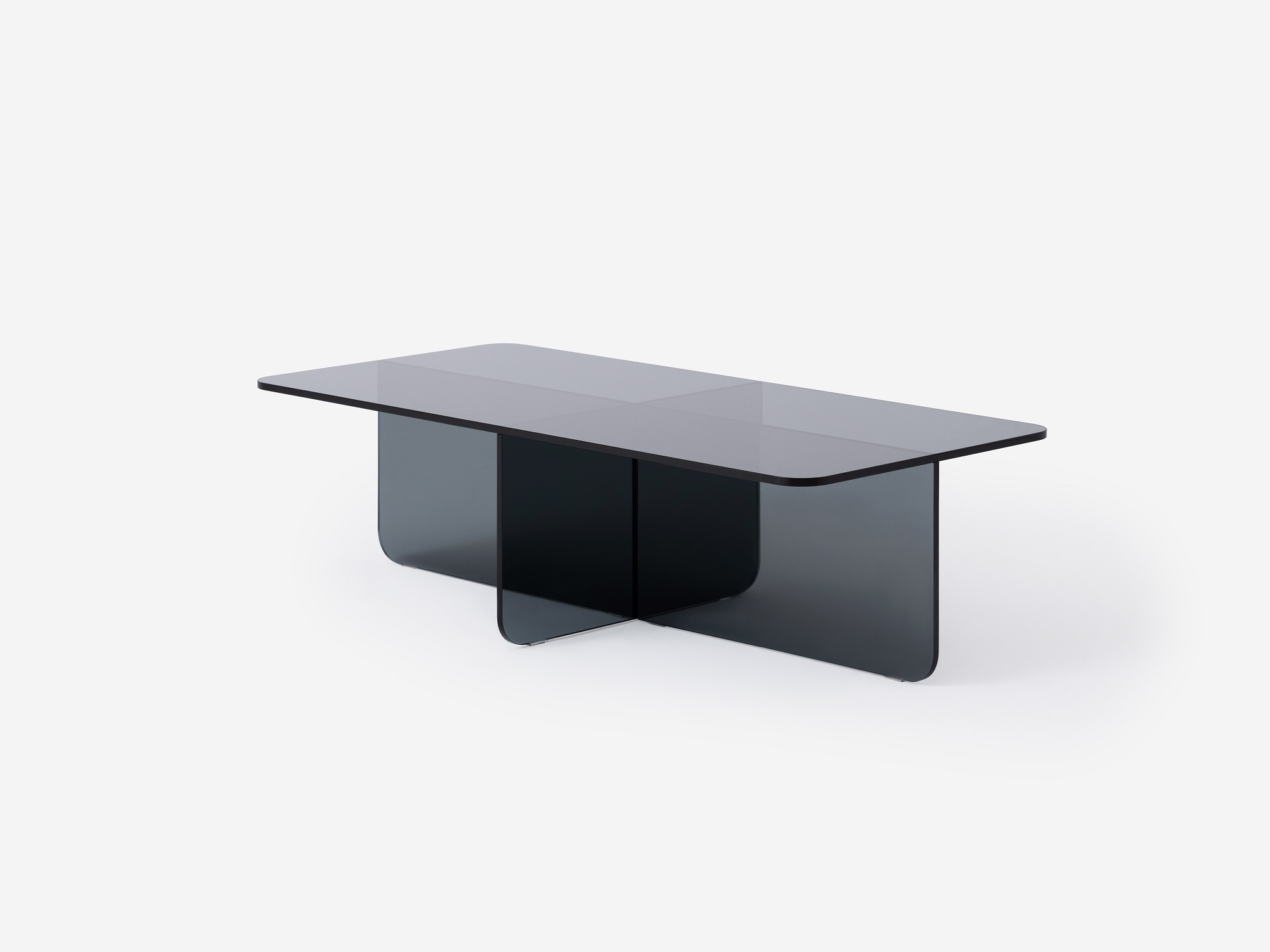 angle view of the grey Verre Rectangular Table