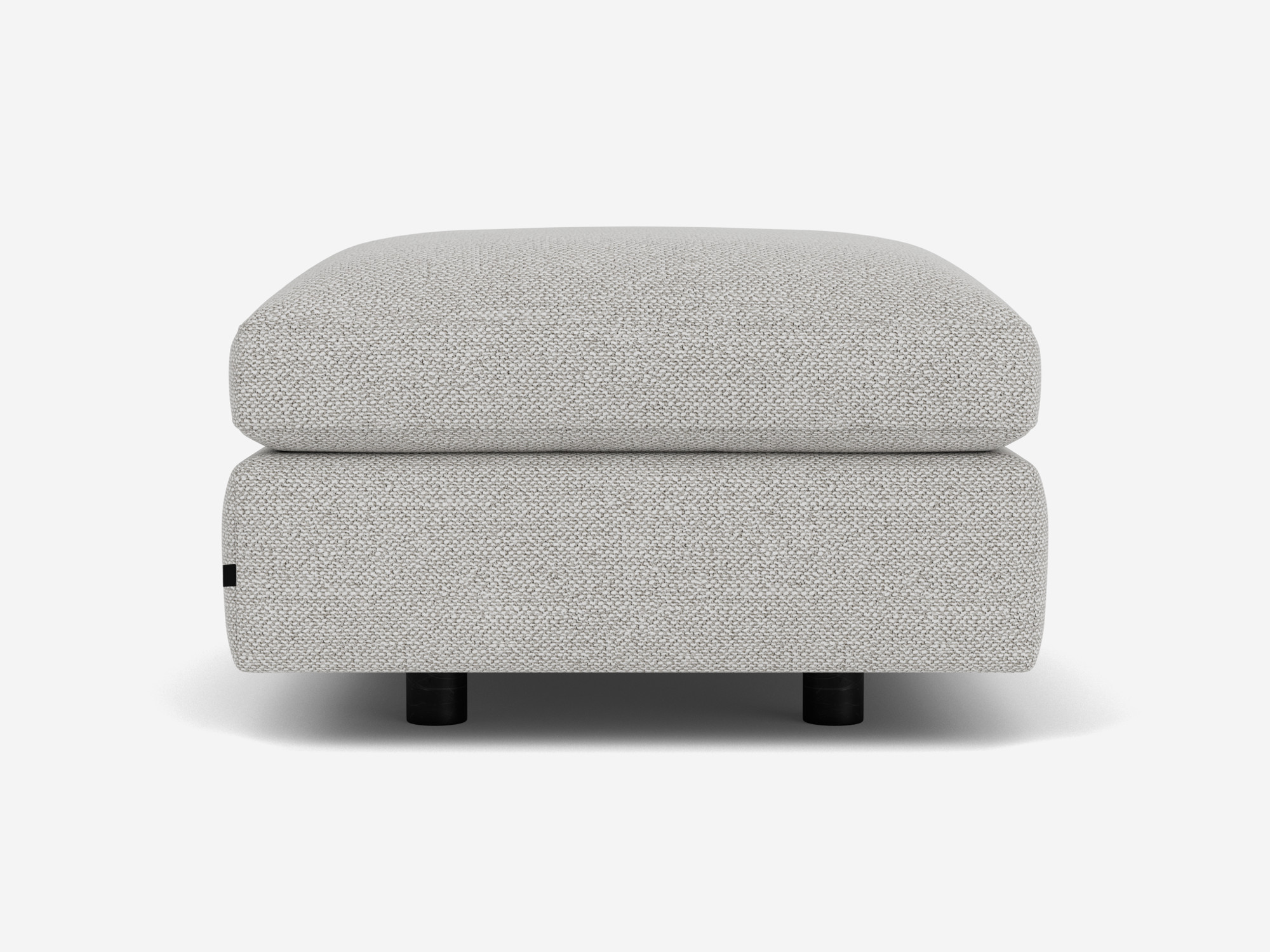 Back view of rectangular grey ottoman