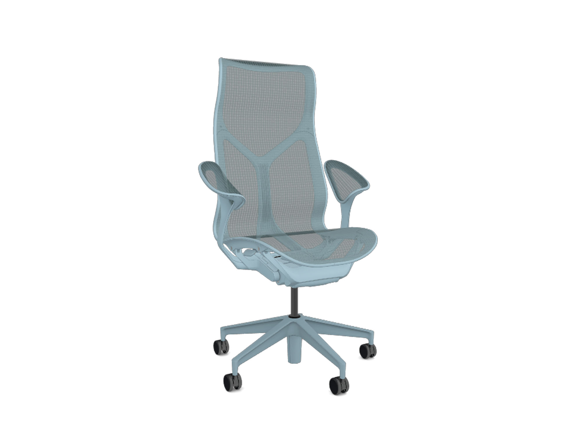 High back leaf arms glacier cosm ergonomic office chair front view