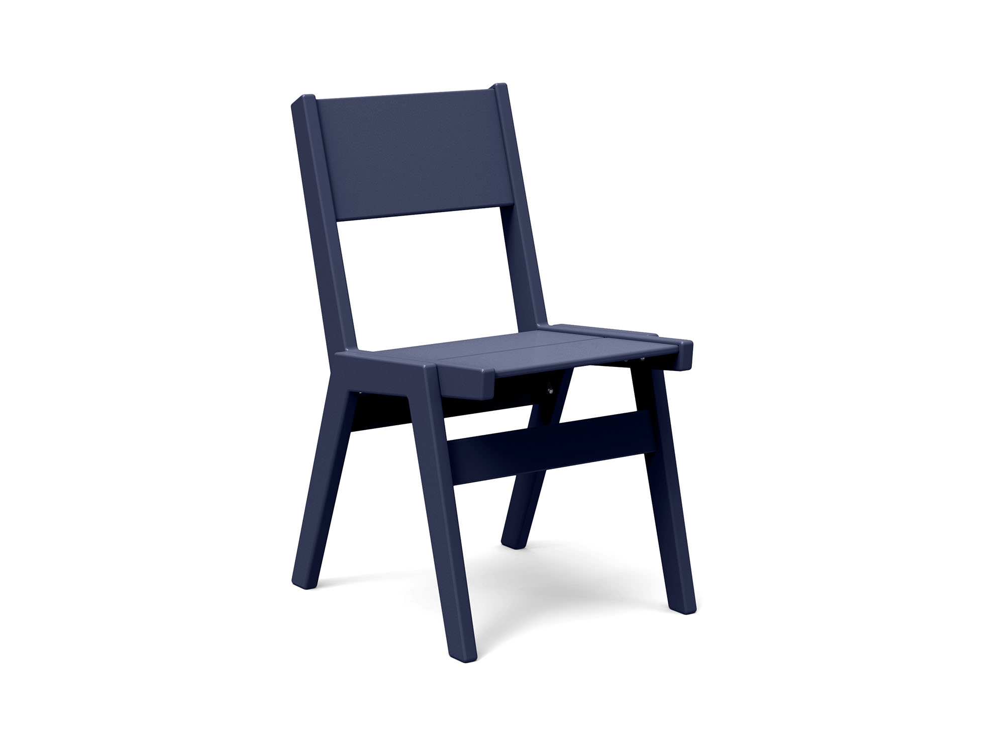 Front view of navy blue outdoor dining chair