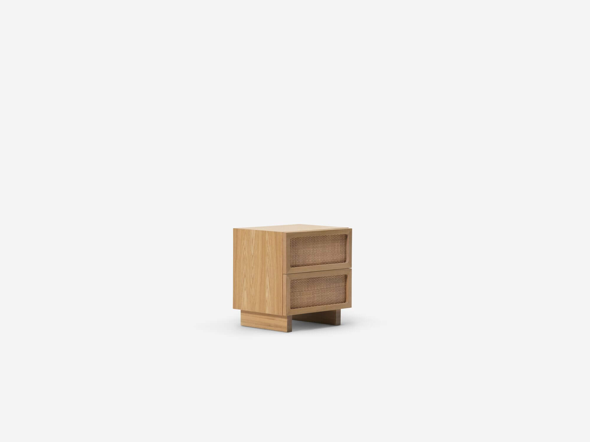 EQ3 Stadium Double Drawer Nightstand | Unique Design & Natural