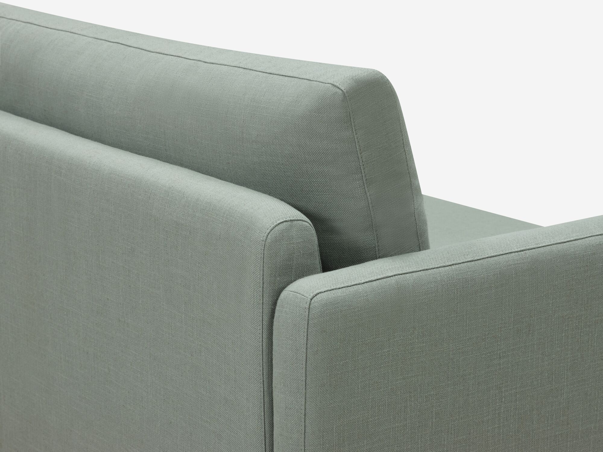 Teal armchair detail view