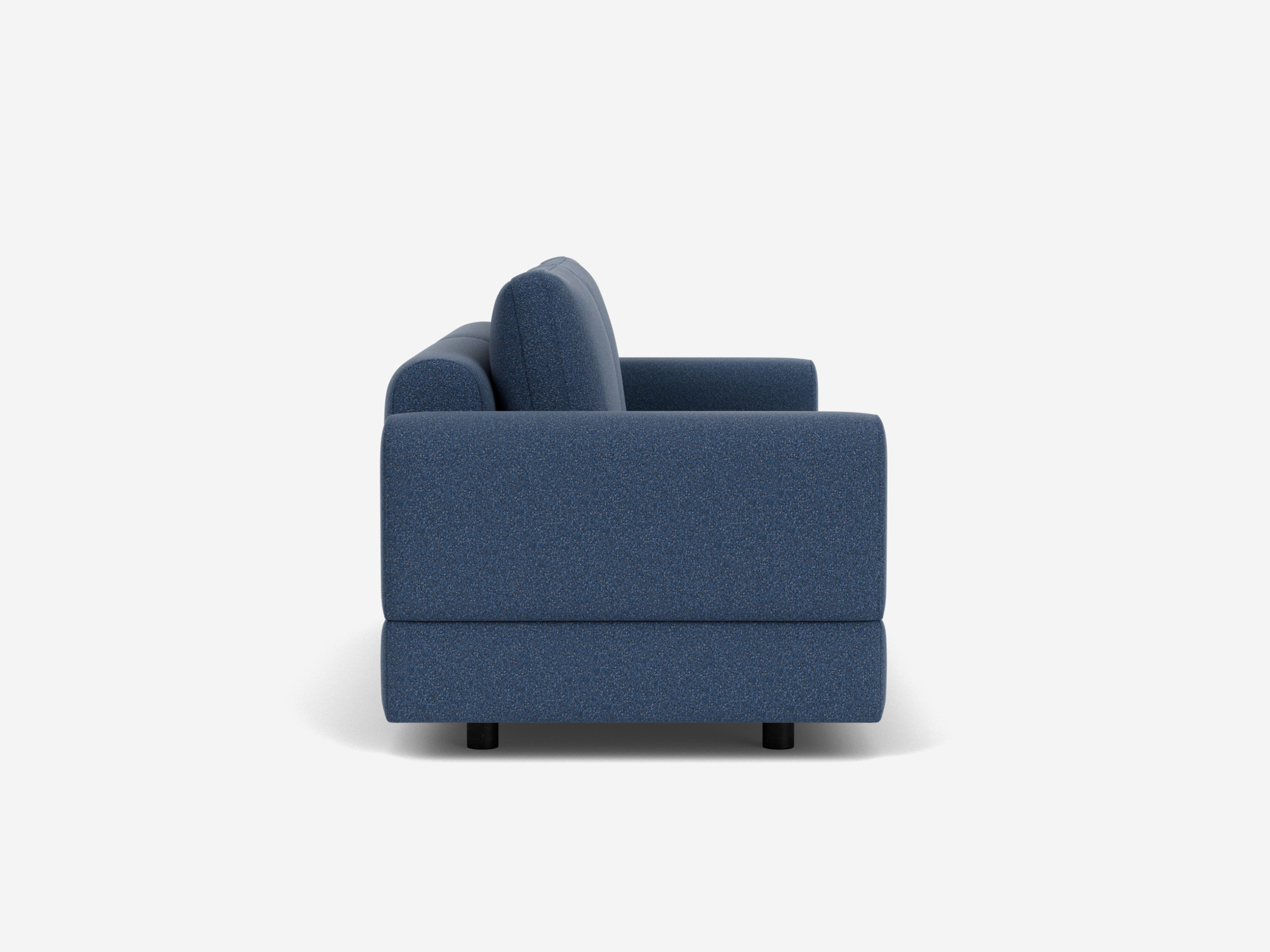 Small blue sofa left side view